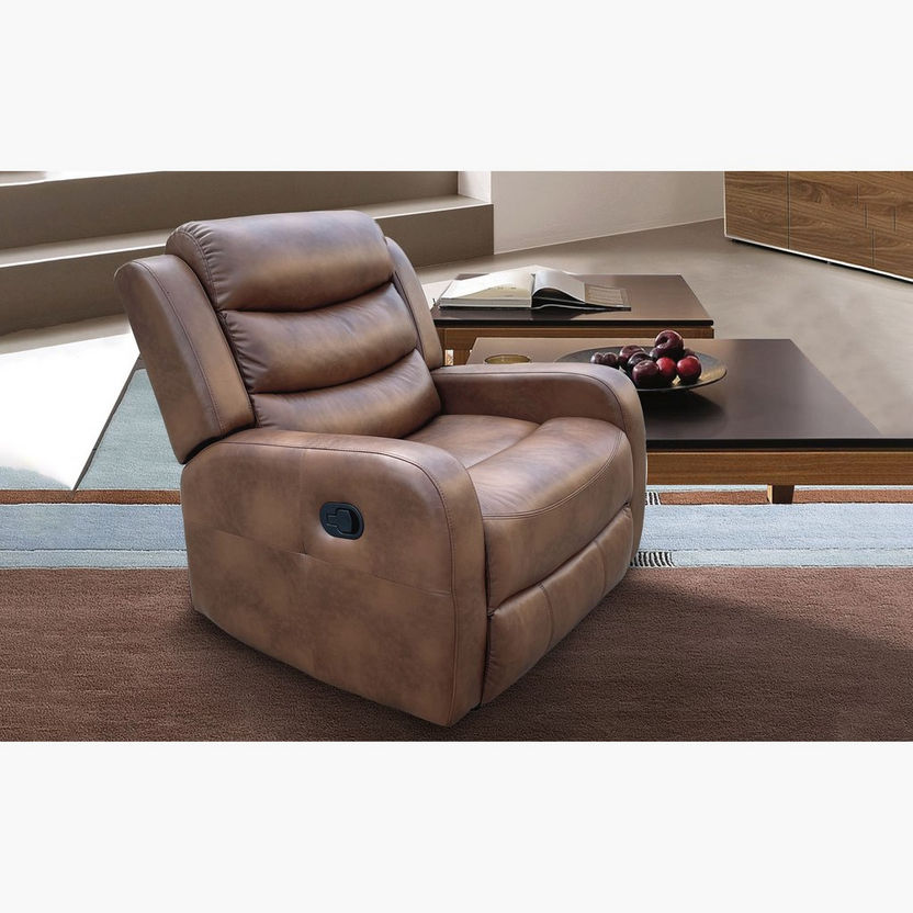 Charlie 1-Seater Leather Air Recliner with Rocker-Armchairs-image-1