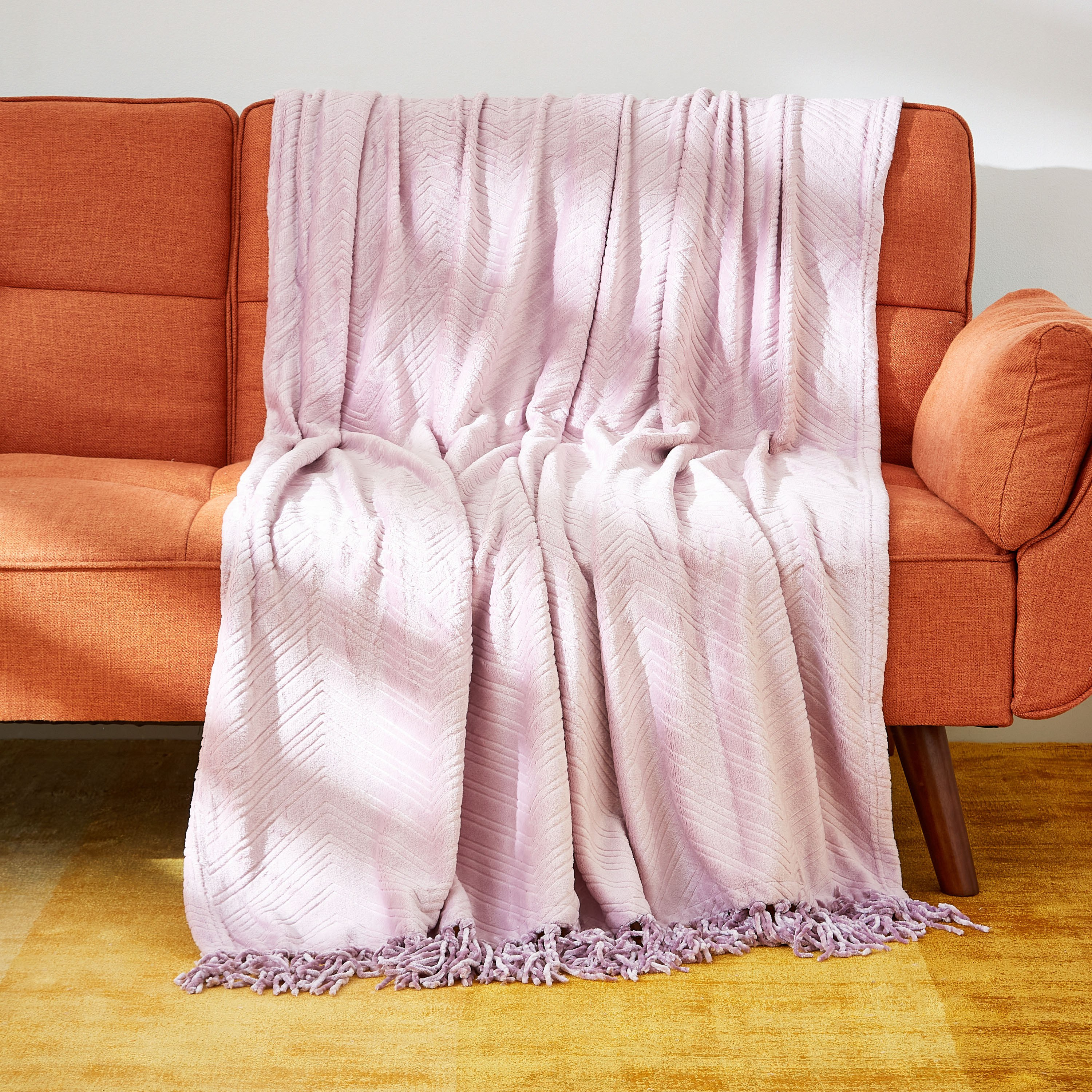 Lavish Embossed Solid Flannel Throw - 130x180 cm-hbxhomeware-hbxbedroom-image-1