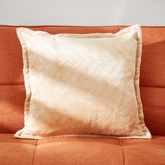 Lavish Embossed Solid Flannel Cushion Cover - 45x45 cm