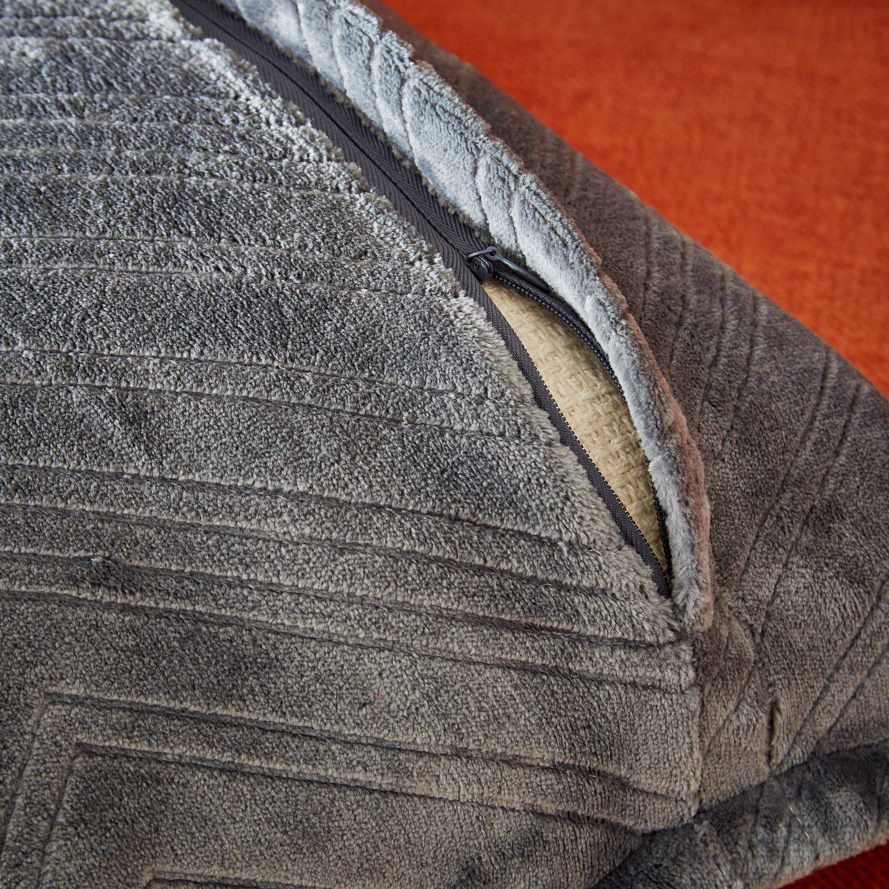 Lavish Embossed Solid Flannel Cushion Cover - 45x45 cm-hbxhomeware-cushionsandcovers-cushioncovers-image-3