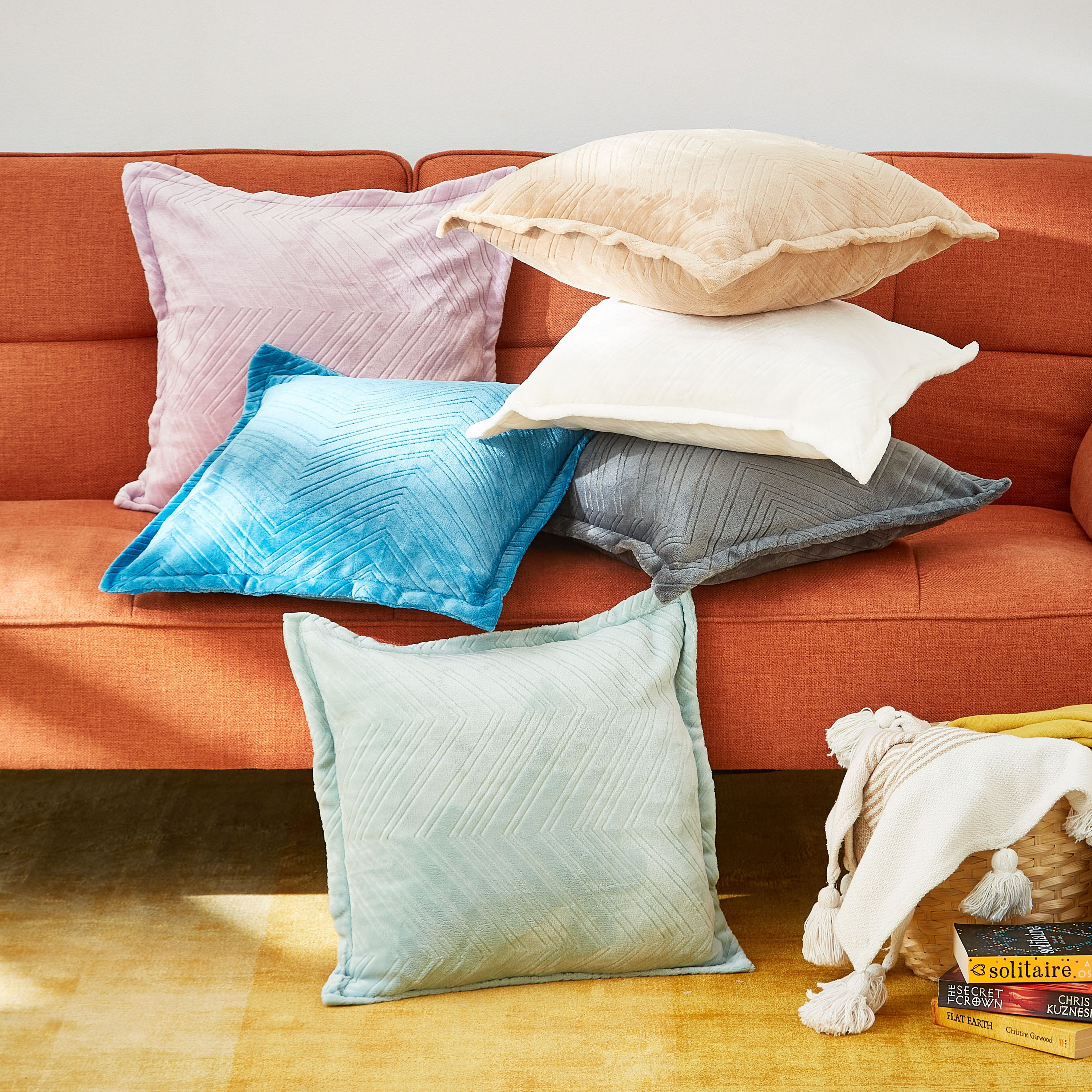 غطاء وسادة فلانيل منقوش سادة من لافيش - 45x45سم-hbxhomeware-cushionsandcovers-cushioncovers-image-4