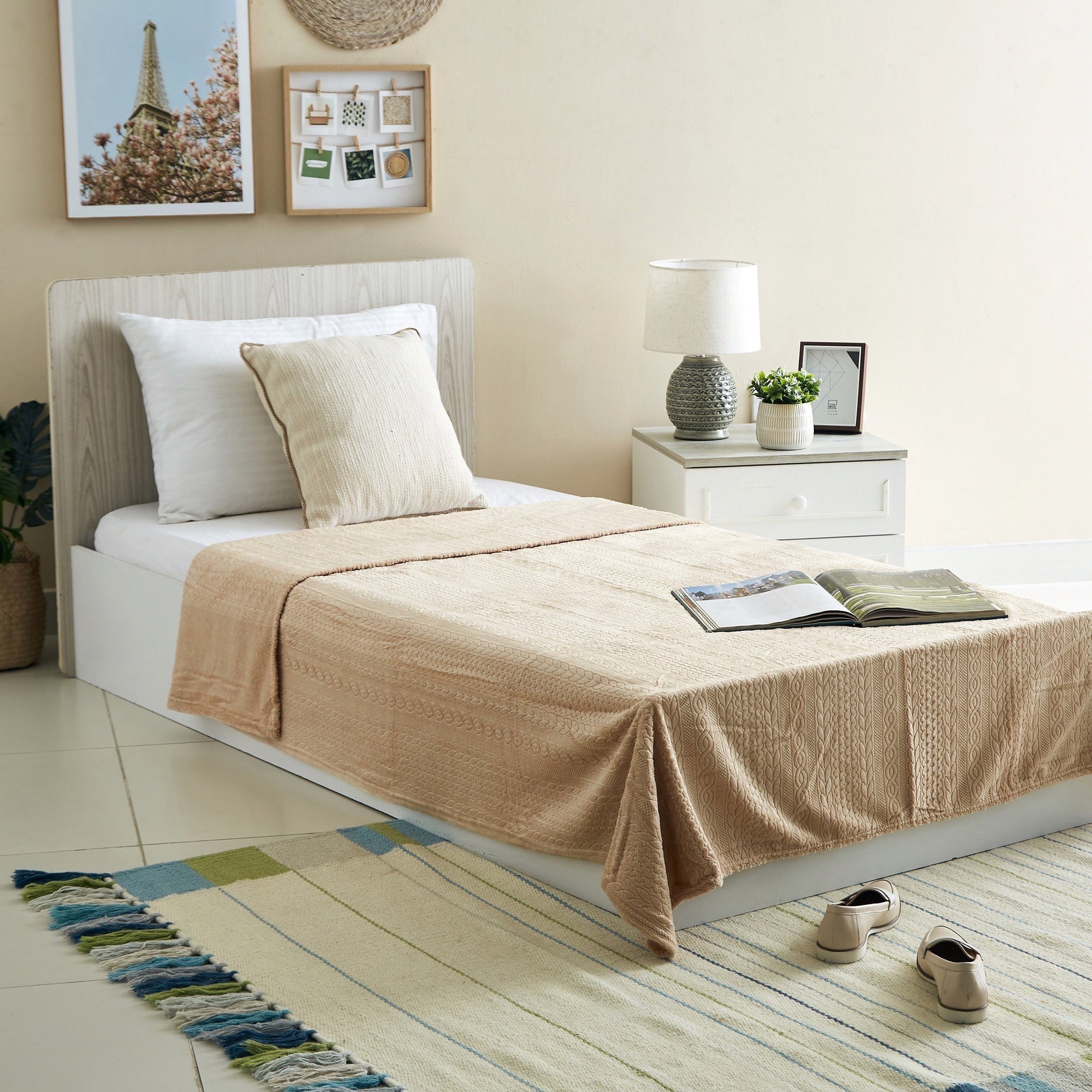 بطانية فلانيل فردية منقوشة من ميلان - 140x200 سم-hbxhomeware-hbxbedroom-image-1