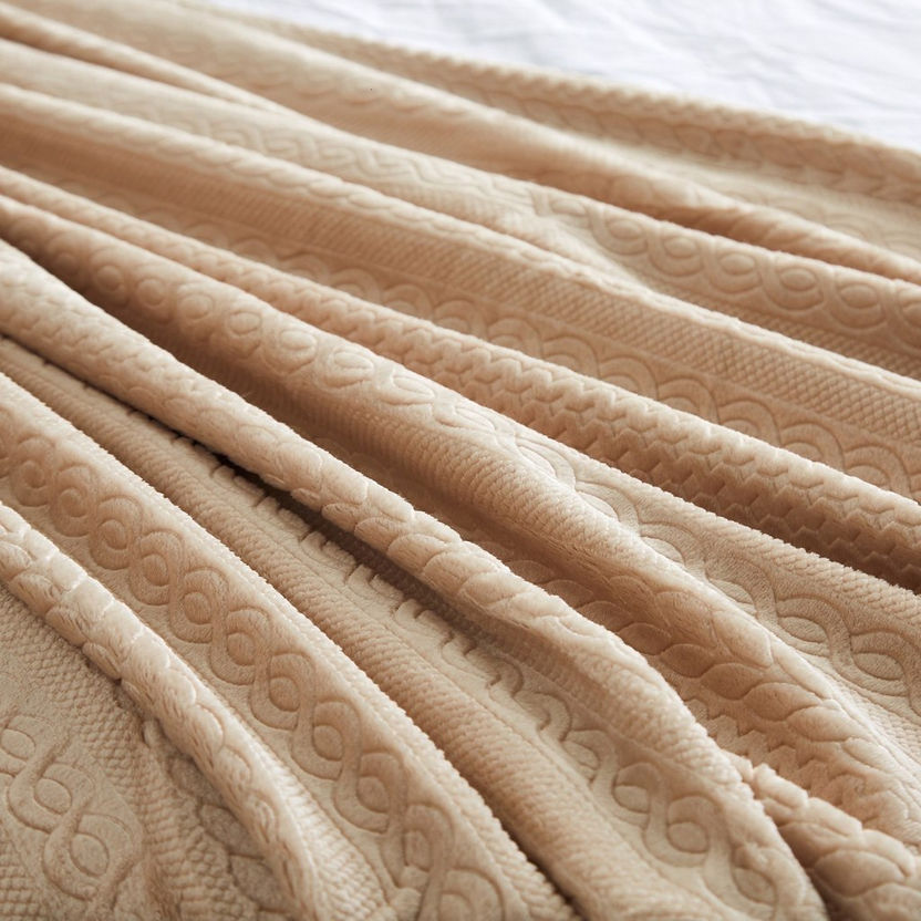 Milan Carved Flannel Single Blanket - 140x200 cm-Blankets-image-3