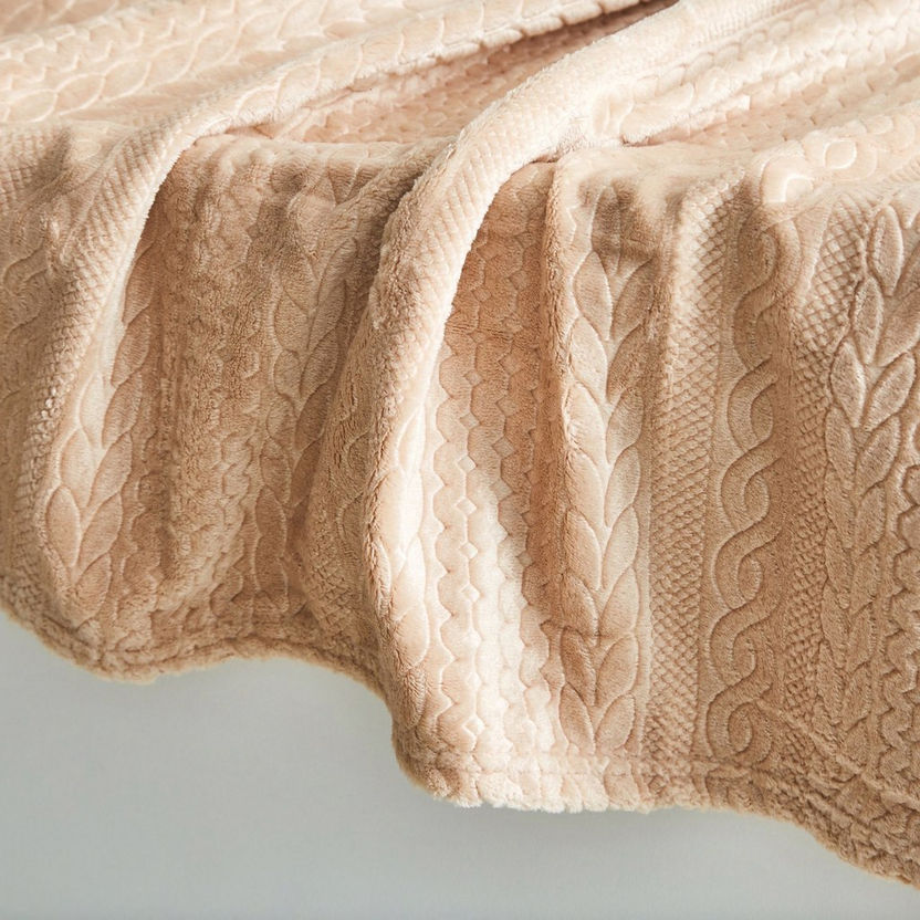 Milan Carved Flannel Single Blanket - 140x200 cm-Blankets-image-4