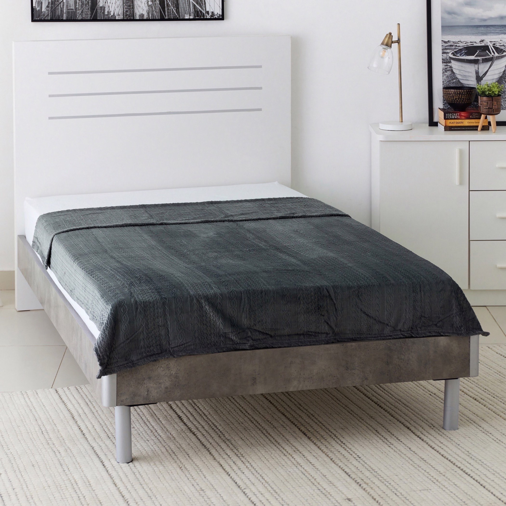 بطانية فلانيل فردية منقوشة من ميلان - 140x200 سم-hbxhomeware-hbxbedroom-image-1