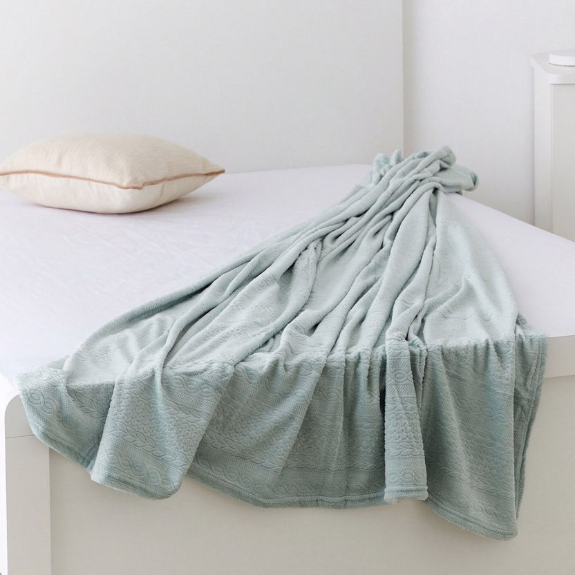 Milan Carved Flannel Queen Blanket - 200x220 cm-Blankets-image-1
