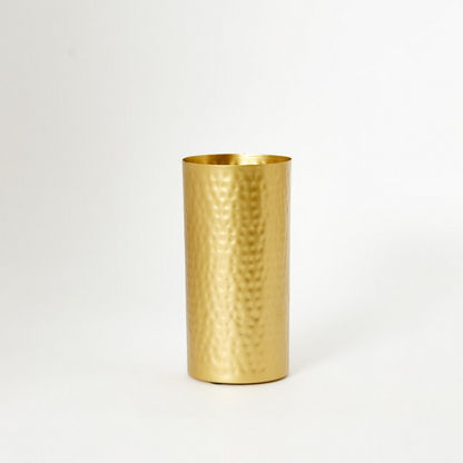 Modern Metal Hammered Cylindrical Vase - 9x9x17.5 cms