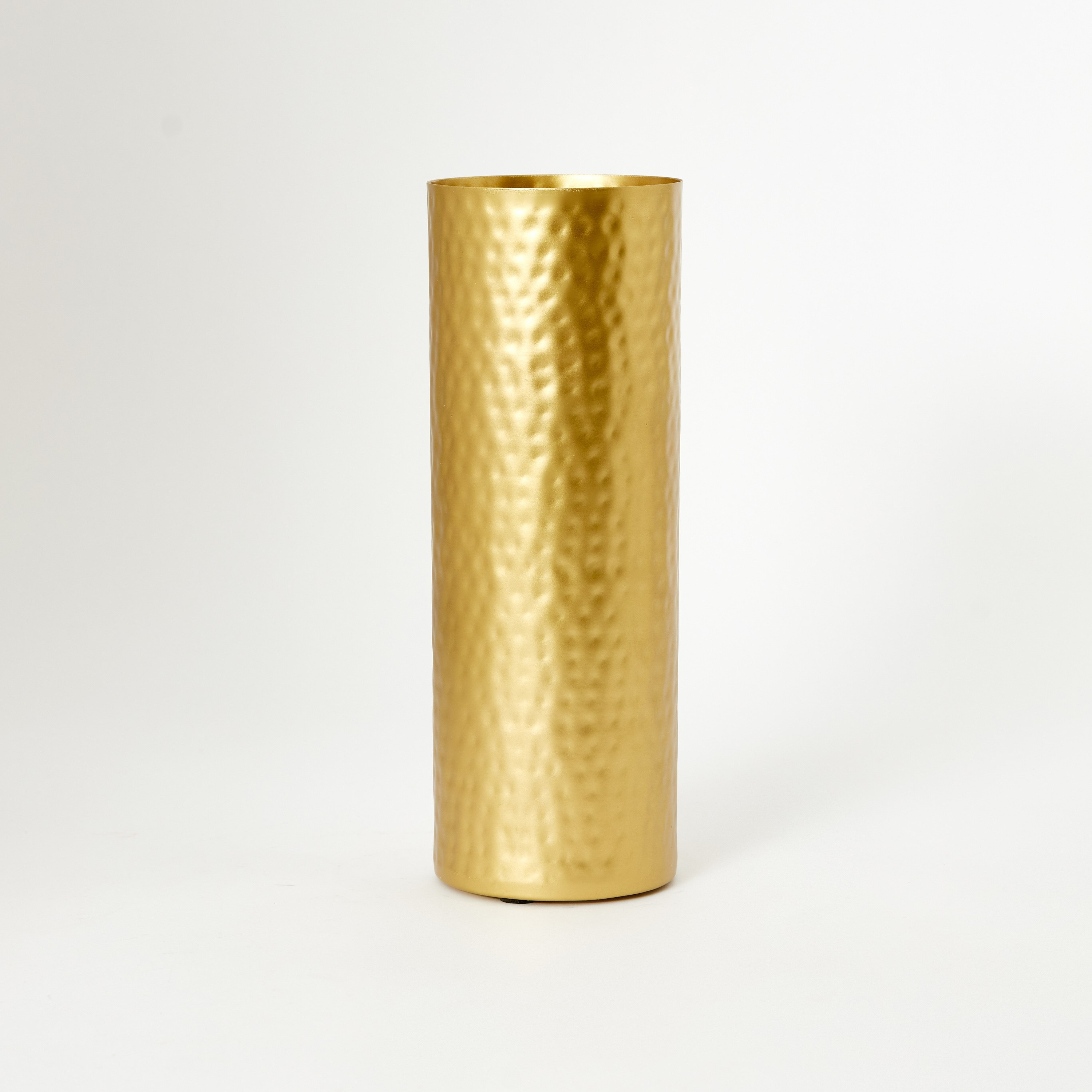 مزهرية بارزة الملمس معدنية مطروقة من مودرن - 9x9x25 سم-hbxbedroom-decorandaccessories-vases-image-5