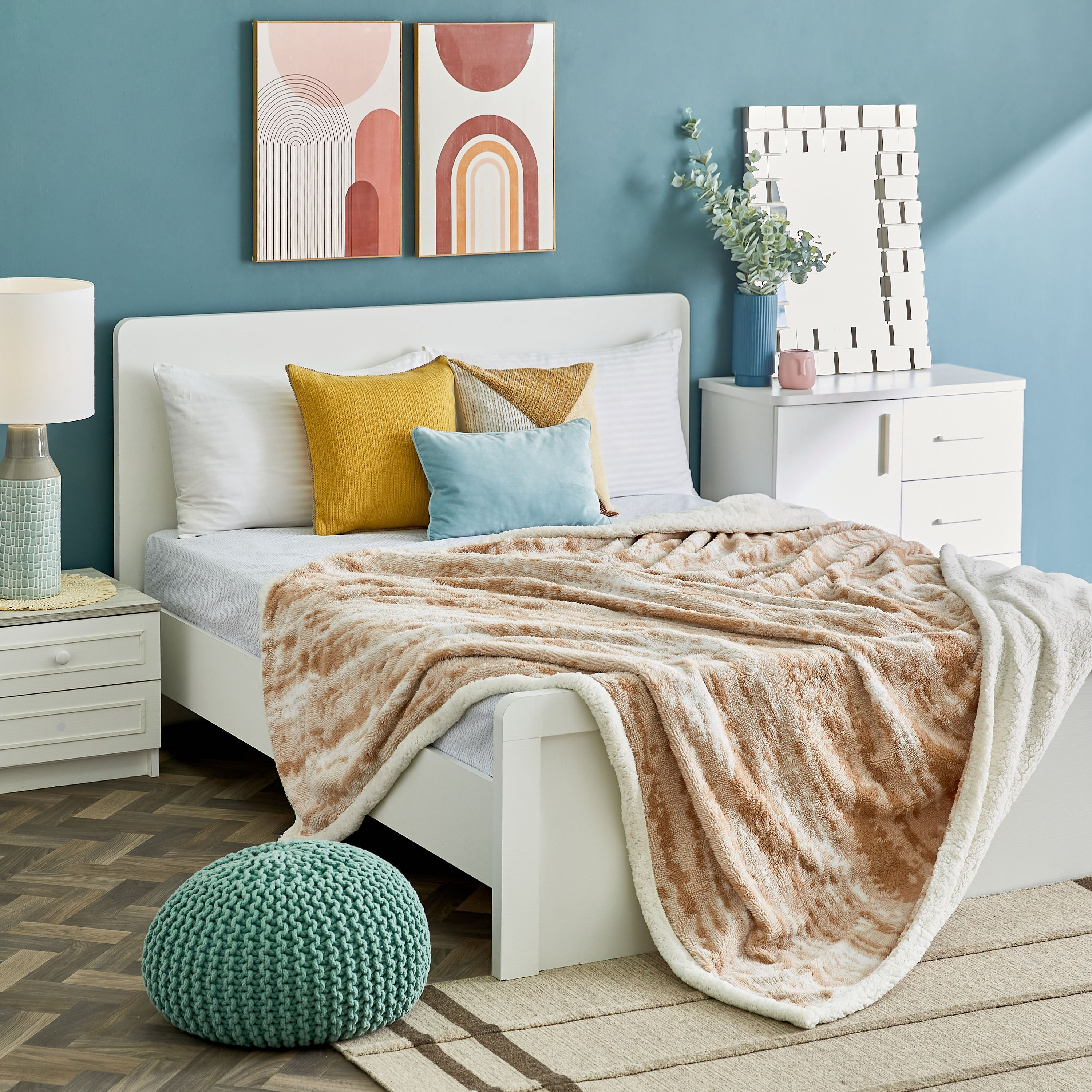 بطّانية مزدوجة شيربا جاكار من تكساس ميلانج - 150x210 سم-hbxhomeware-hbxbedroom-image-4