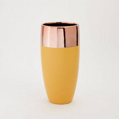 Arya Ceramic Dual Tone Large Conical Vase - 12x12x26 cms