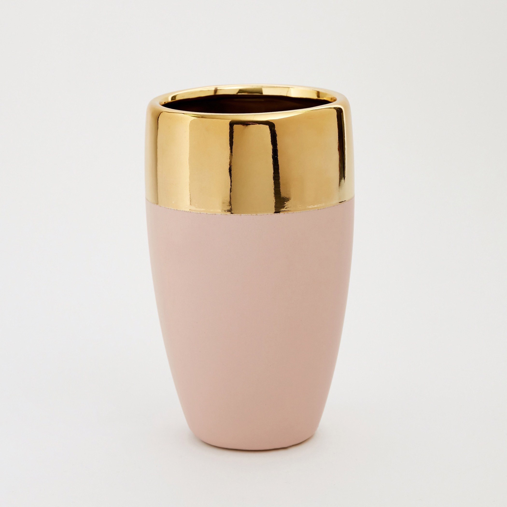 مزهرية سيراميك متوسطة بشكل مخروطي ولونين من أريا - 11.5x11.5x20.5 سم-hbxbedroom-decorandaccessories-vases-image-6