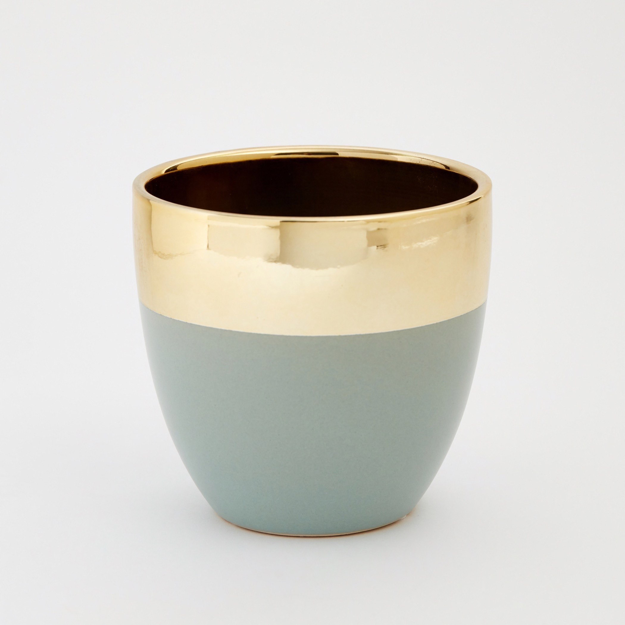 مزهرية سيراميك صغيرة بشكل مخروطي ولونين من أريا - 13x13x12.5 سم-hbxbedroom-decorandaccessories-vases-image-6