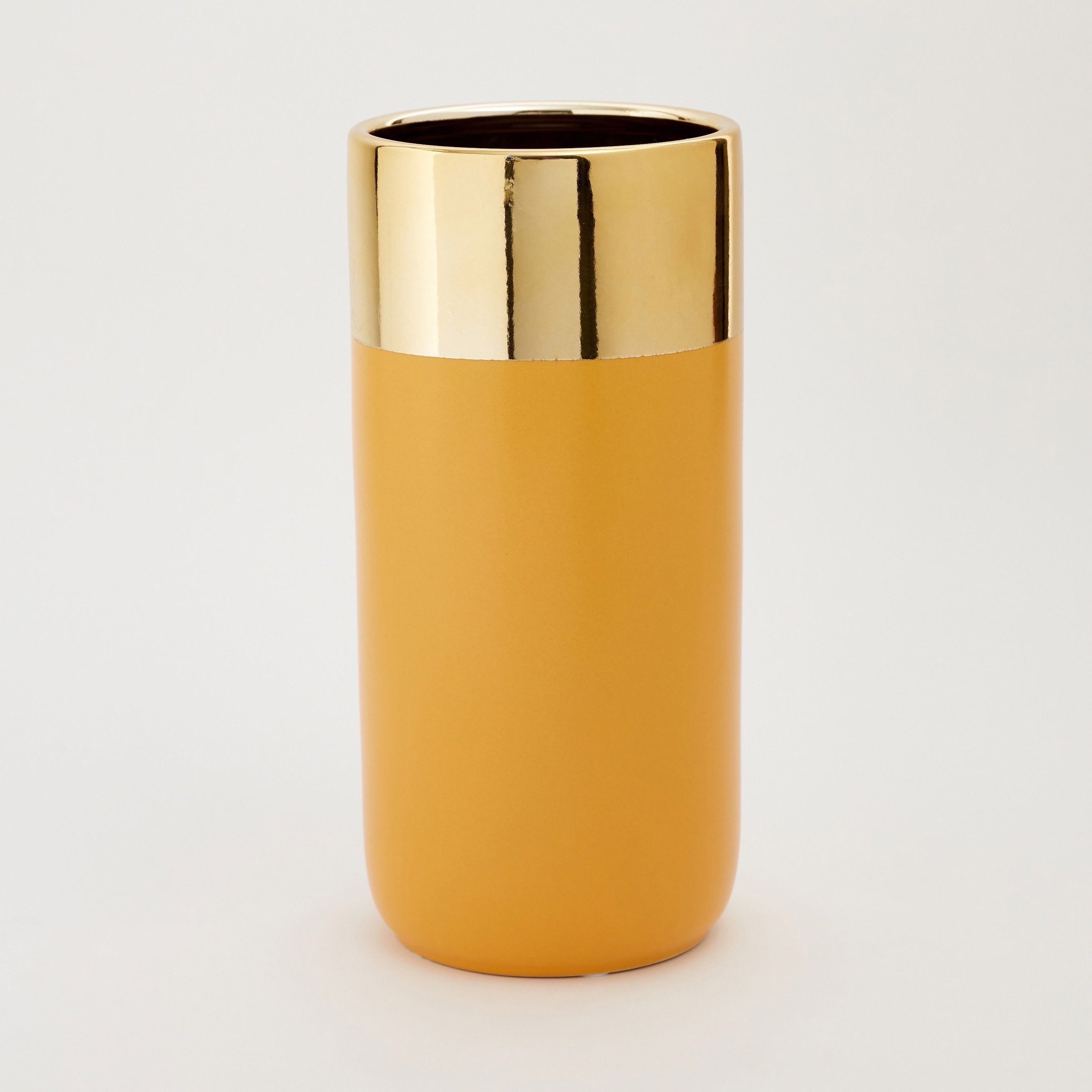 مزهرية سيراميك متوسطة أسطوانية الشكل بلونين من أريا - 11x11x24.5 سم-hbxbedroom-decorandaccessories-vases-image-6