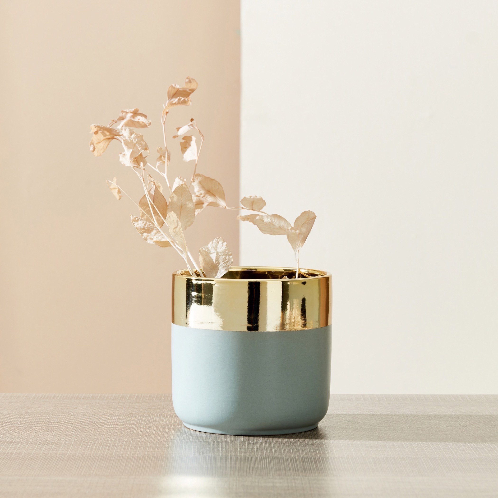 Arya Ceramic Dual Tone Small Cylindrical Vase - 15.5x15.5x15 cm-hbxbedroom-decorandaccessories-vases-image-1