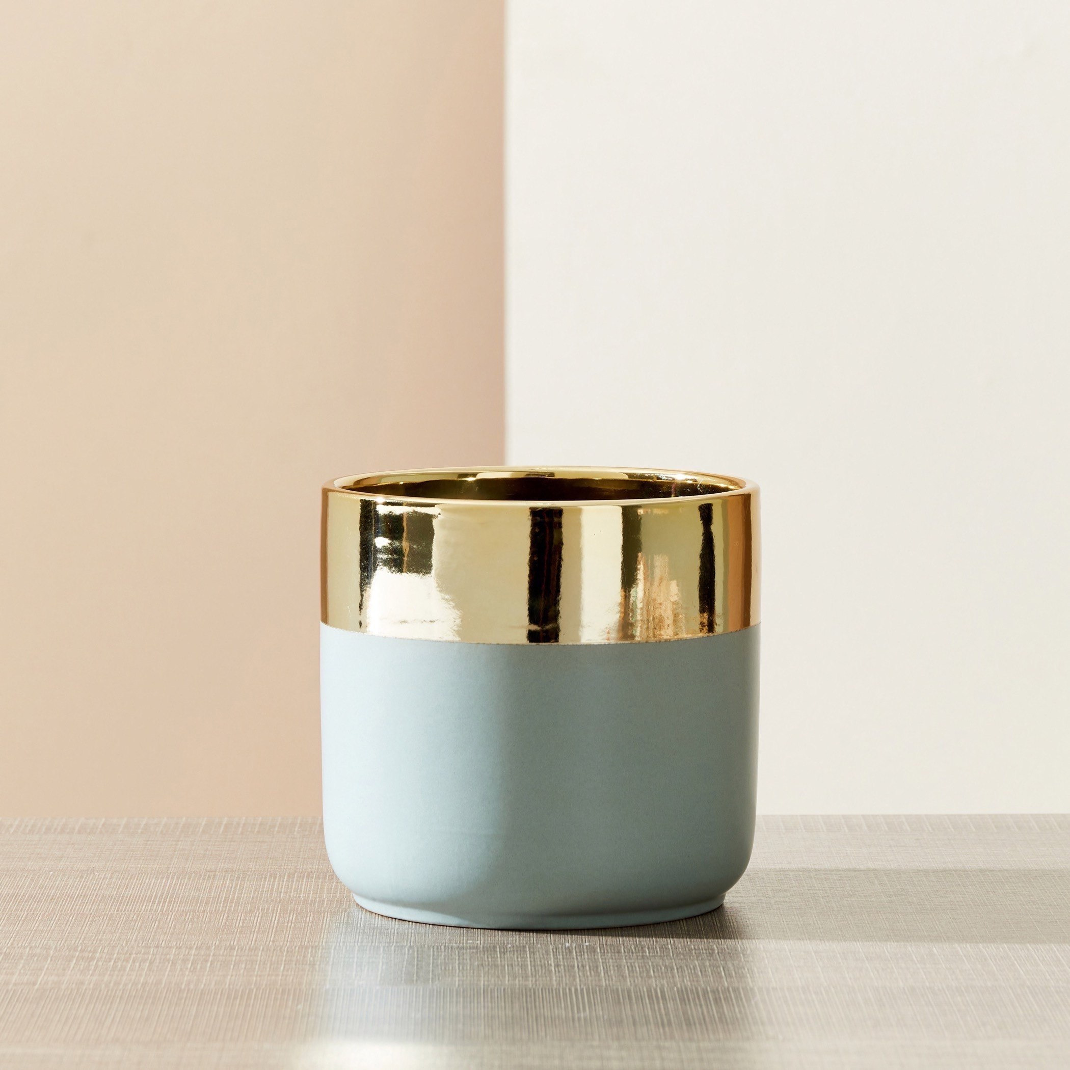 Arya Ceramic Dual Tone Small Cylindrical Vase - 15.5x15.5x15 cm-hbxbedroom-decorandaccessories-vases-image-2