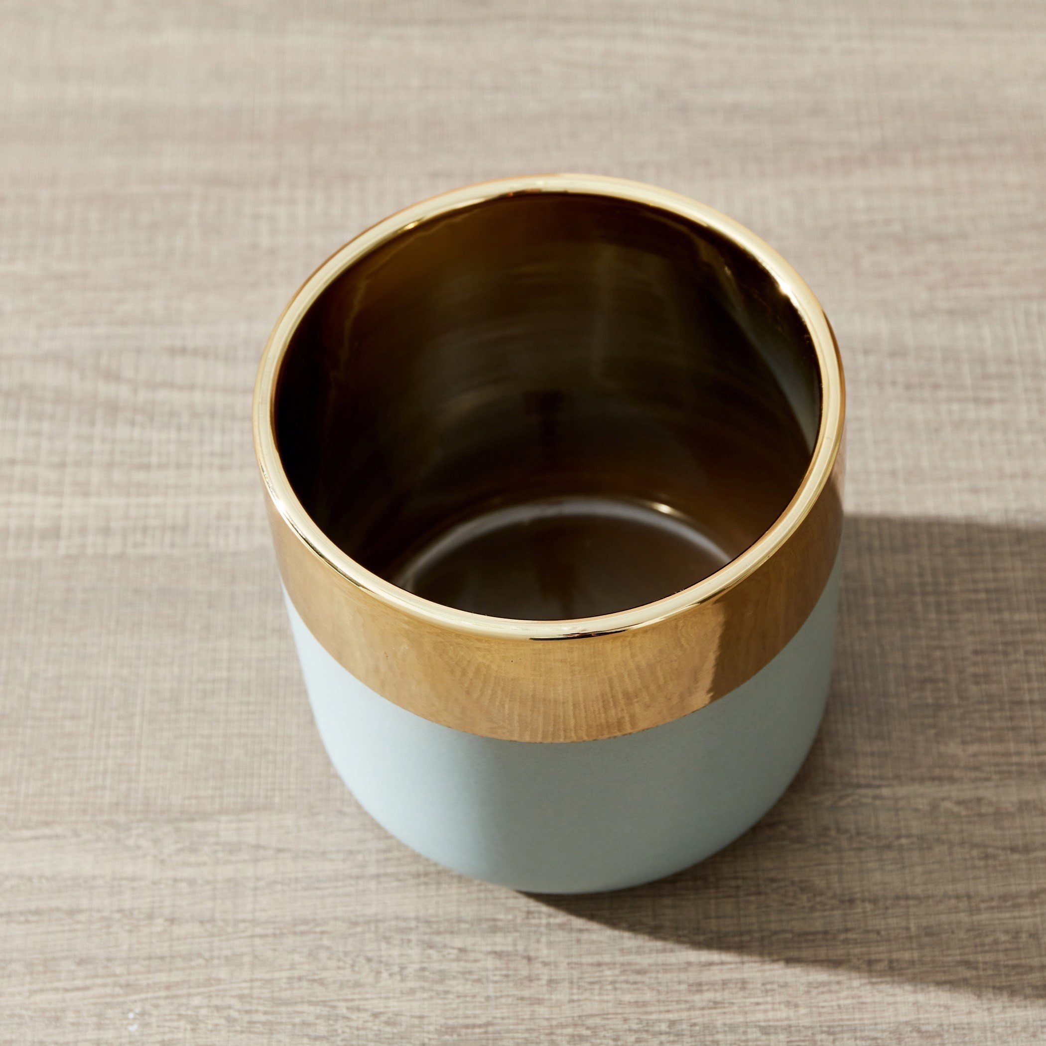 Arya Ceramic Dual Tone Small Cylindrical Vase - 15.5x15.5x15 cm-hbxbedroom-decorandaccessories-vases-image-3