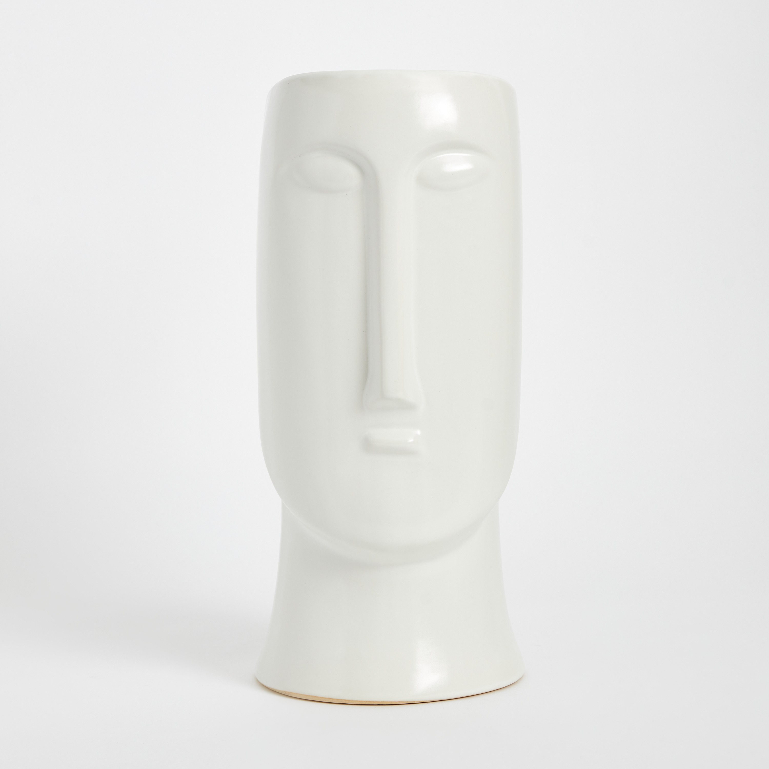 مزهرية سيراميك بارزة الملمس بتصميم وجه من أريا - 14x14x31 سم-hbxbedroom-decorandaccessories-vases-image-7