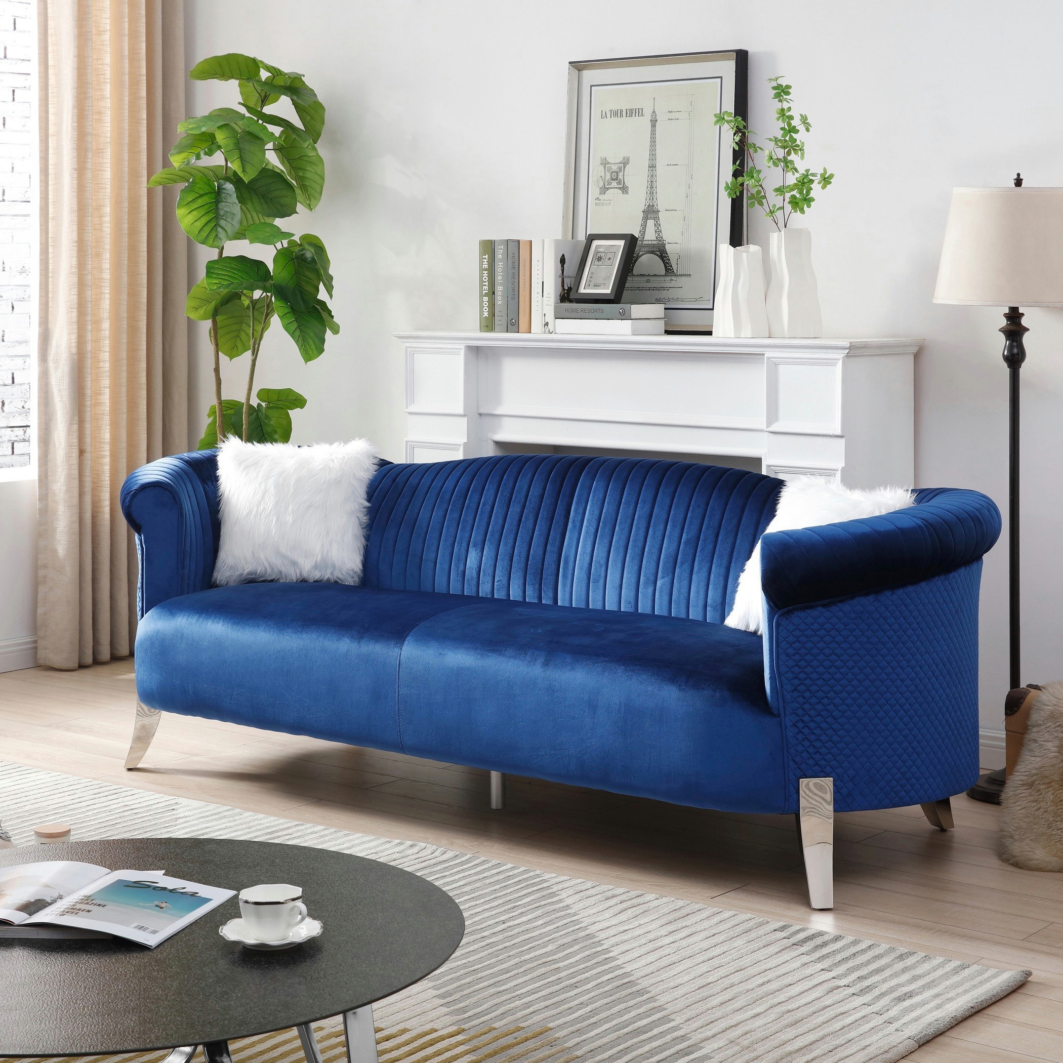 طقم كنب مخملي 3+2 مقاعد مع 4 وسادة من كيمونا-hbxlivingroom-sofasandarmchairs-sofas-image-3