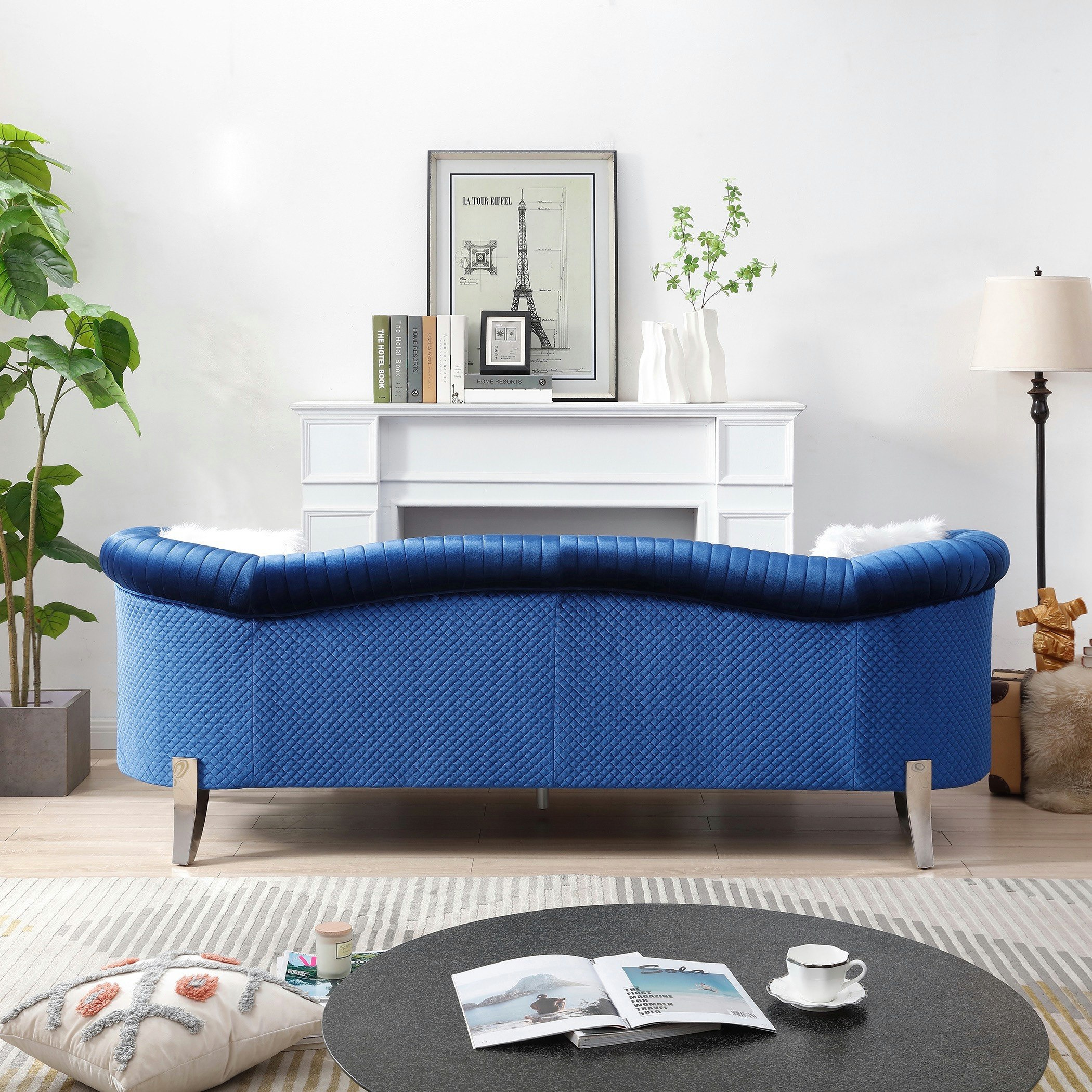 طقم كنب مخملي 3+2 مقاعد مع 4 وسادة من كيمونا-hbxlivingroom-sofasandarmchairs-sofas-image-5