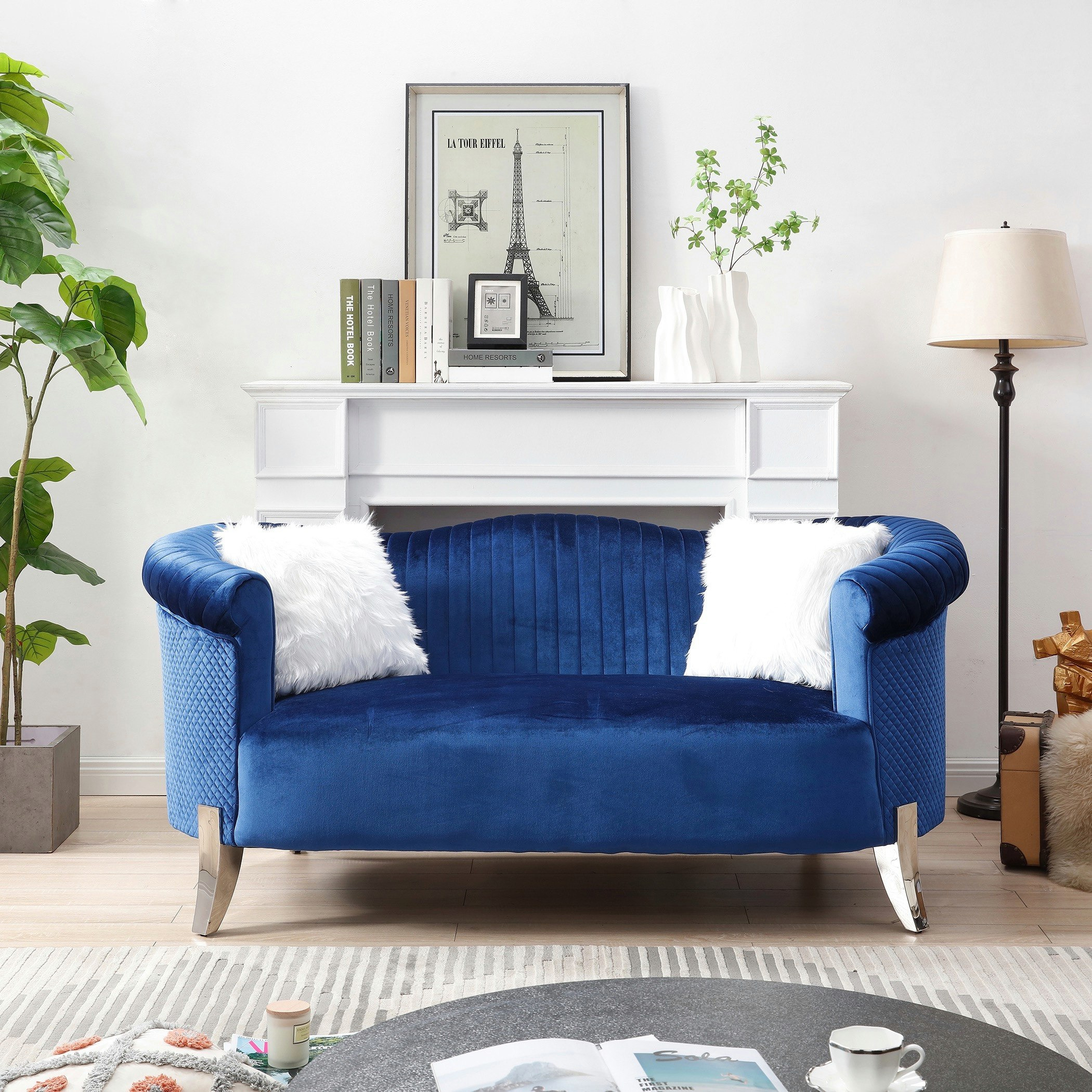 طقم كنب مخملي 3+2 مقاعد مع 4 وسادة من كيمونا-hbxlivingroom-sofasandarmchairs-sofas-image-6