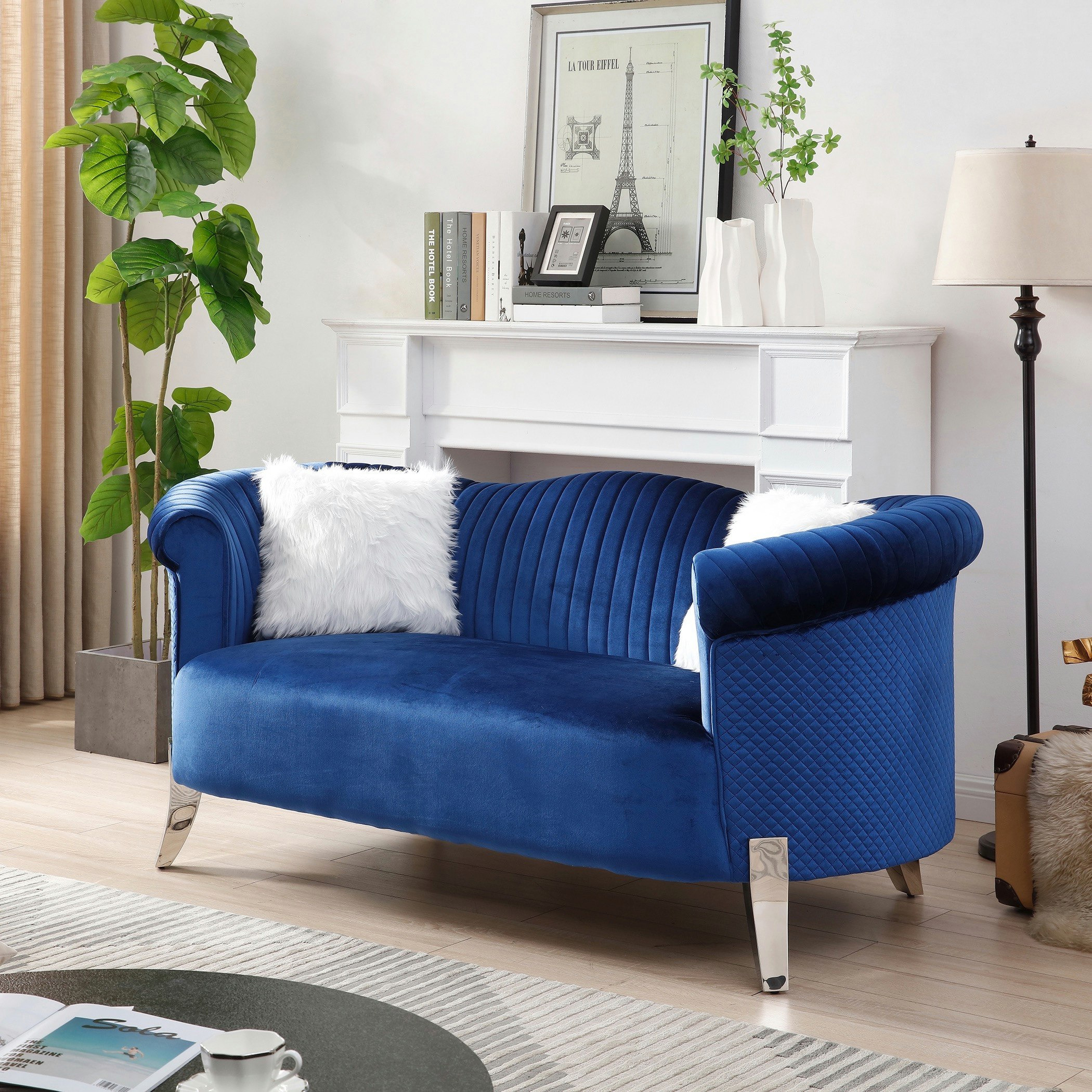 طقم كنب مخملي 3+2 مقاعد مع 4 وسادة من كيمونا-hbxlivingroom-sofasandarmchairs-sofas-image-7