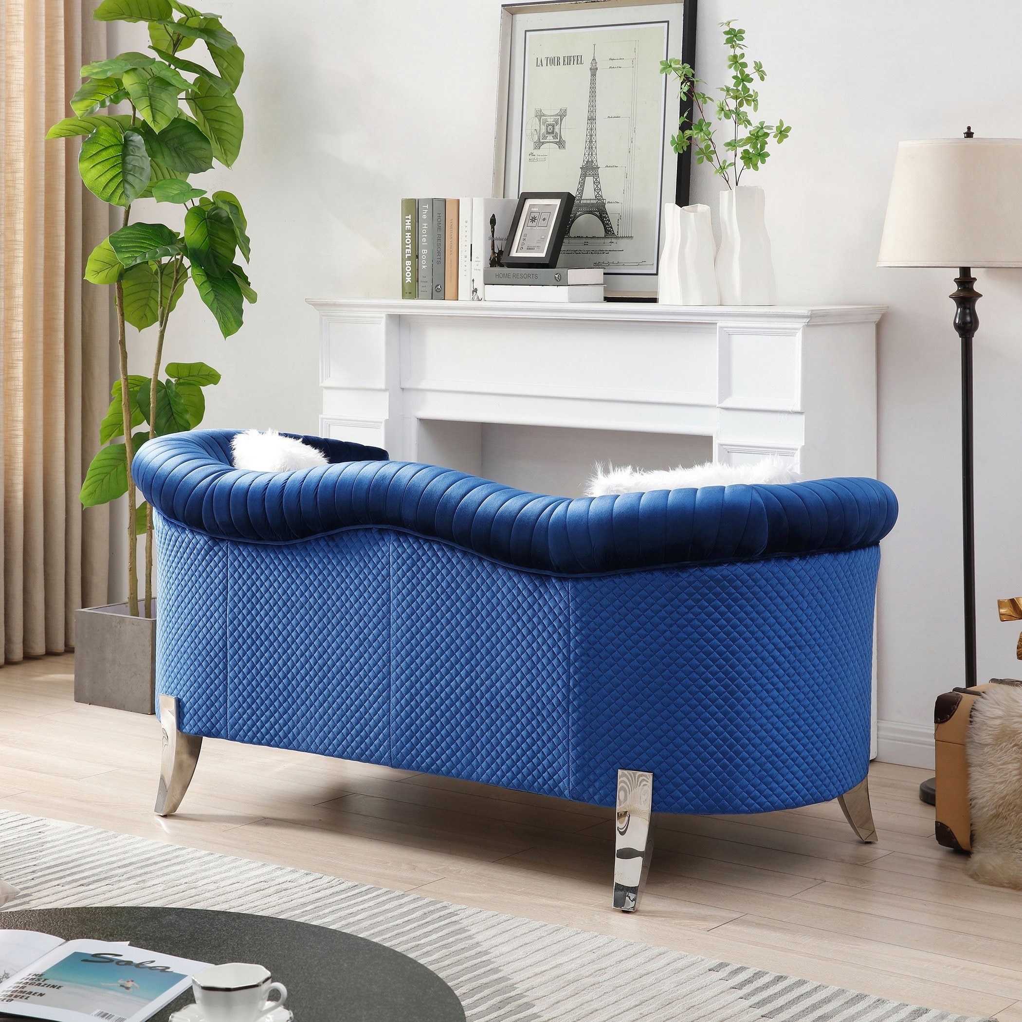 طقم كنب مخملي 3+2 مقاعد مع 4 وسادة من كيمونا-hbxlivingroom-sofasandarmchairs-sofas-image-9