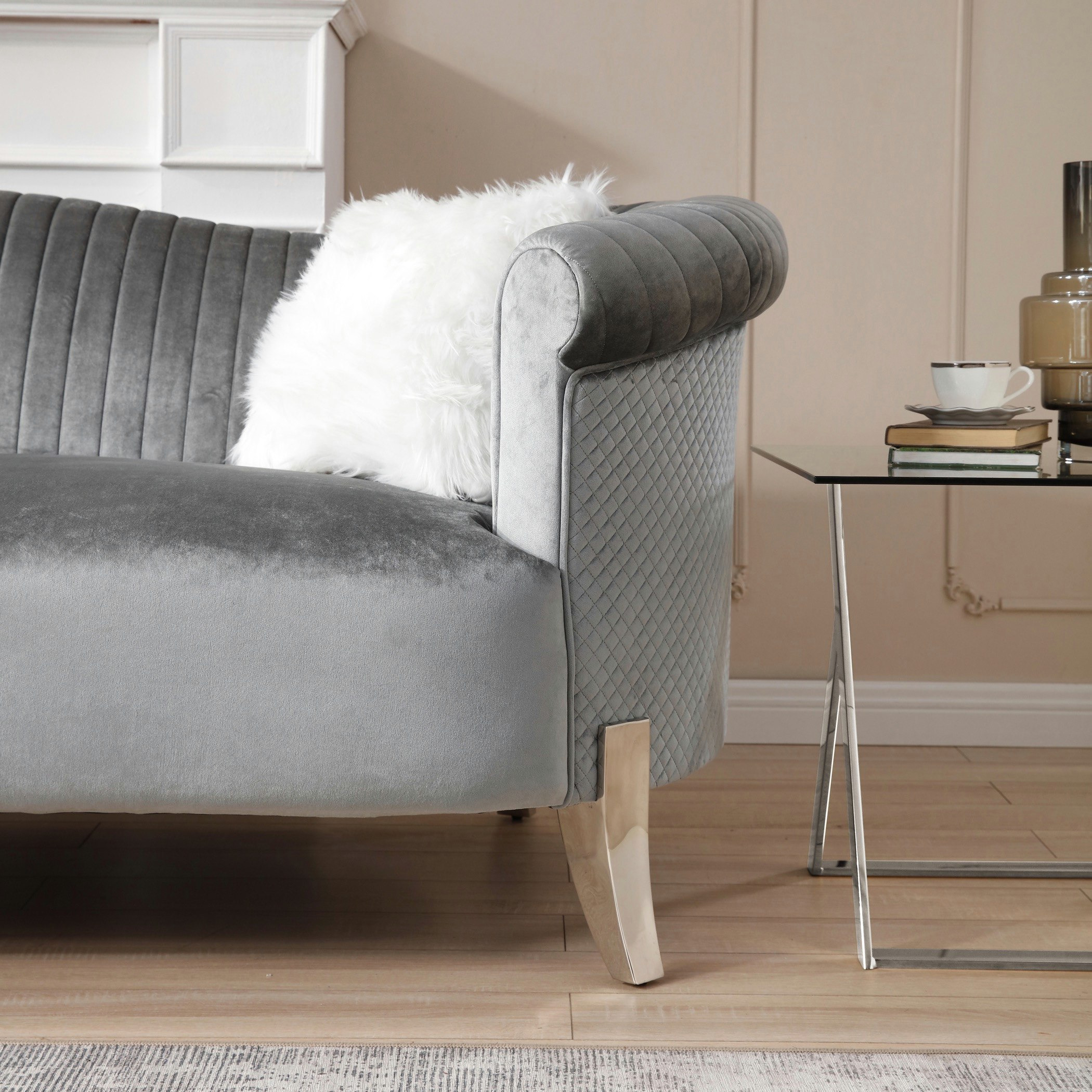 طقم كنب مخملي 3+2 مقاعد مع 4 وسادة من كيمونا-hbxlivingroom-sofasandarmchairs-sofas-image-12