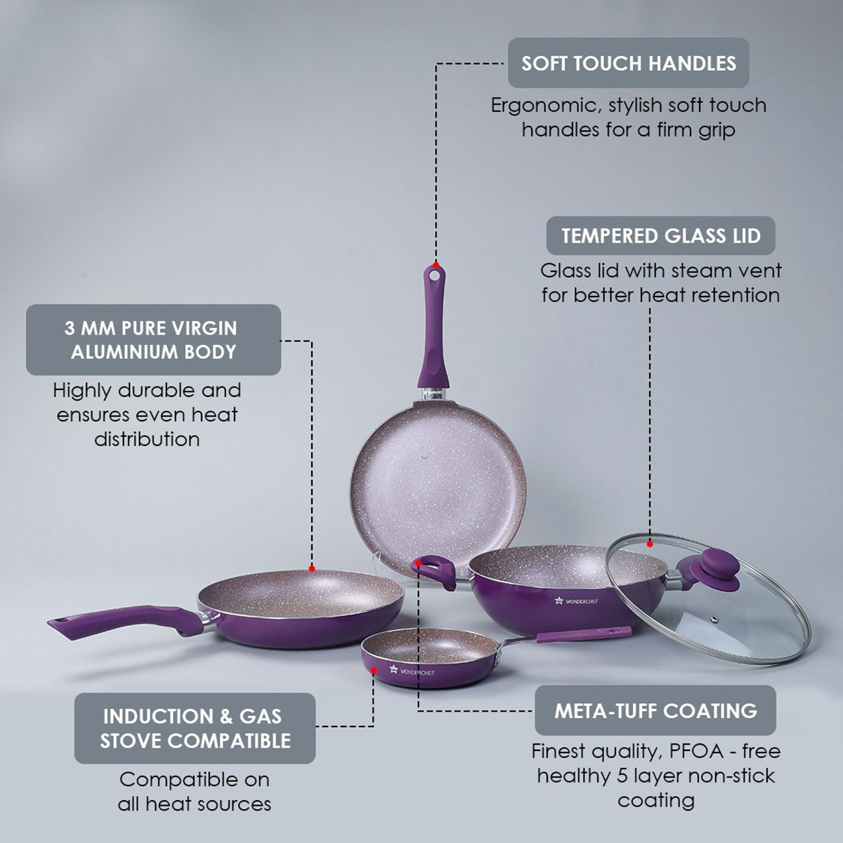 طقم أواني طهي مخملي غير قابل للالتصاق 5 قطع من ووندرشيف رويال-hbxkitchen-kitchenware-foodpreparation-image-13