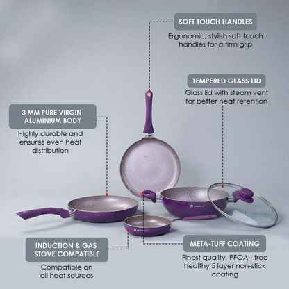 Wonderchef Royal Velvet 5-Piece Non-Stick Cookware Set