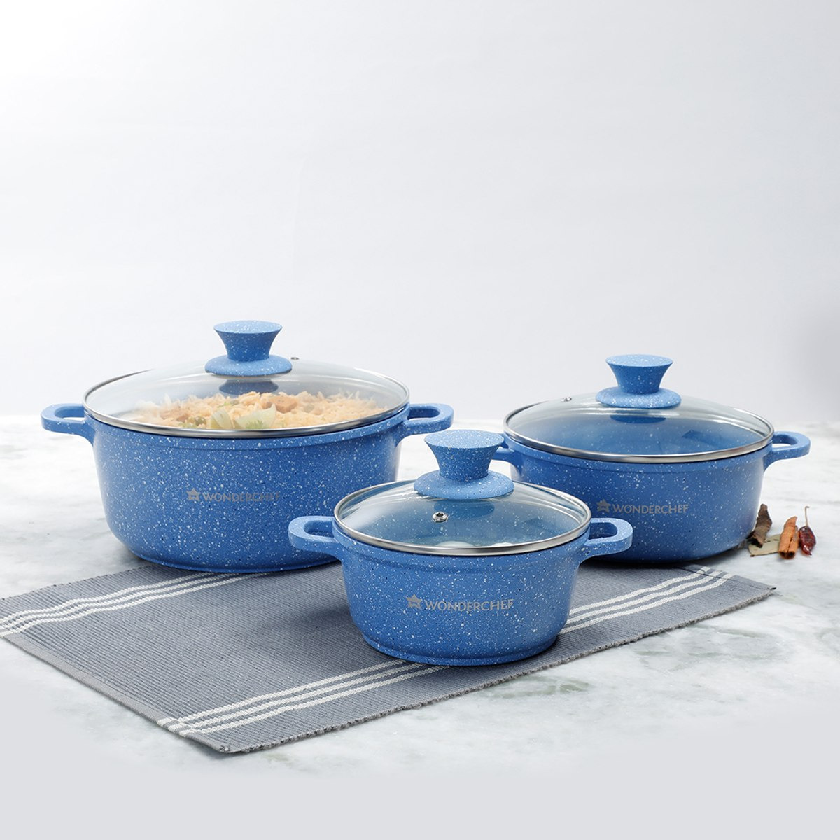 طقم كسرولات جرانيت غير قابل للالتصاق 6 قطع دي كاست من وندرشيف-hbxkitchen-kitchenware-foodpreparation-image-1
