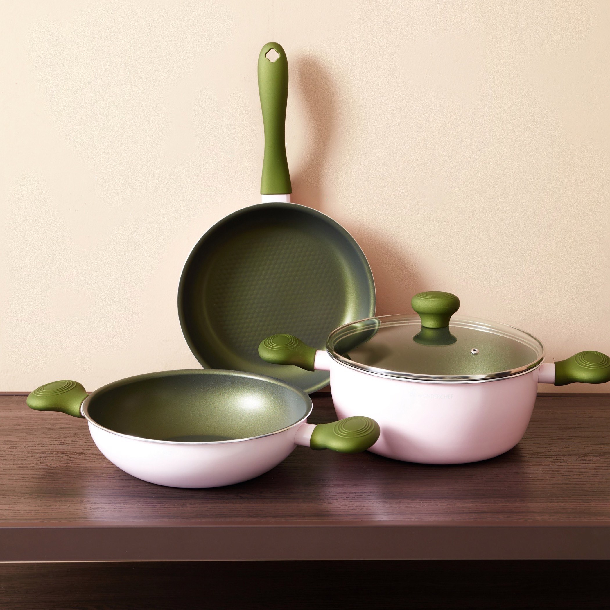 طقم أواني طهي غير قابل للالتصاق 4 قطع أوليفيا سبرينج سيزون من ووندرشيف-hbxkitchen-kitchenware-foodpreparation-image-1