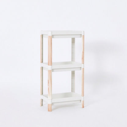 Nova Rectangle 3-Tier Caddy with Wooden Finish