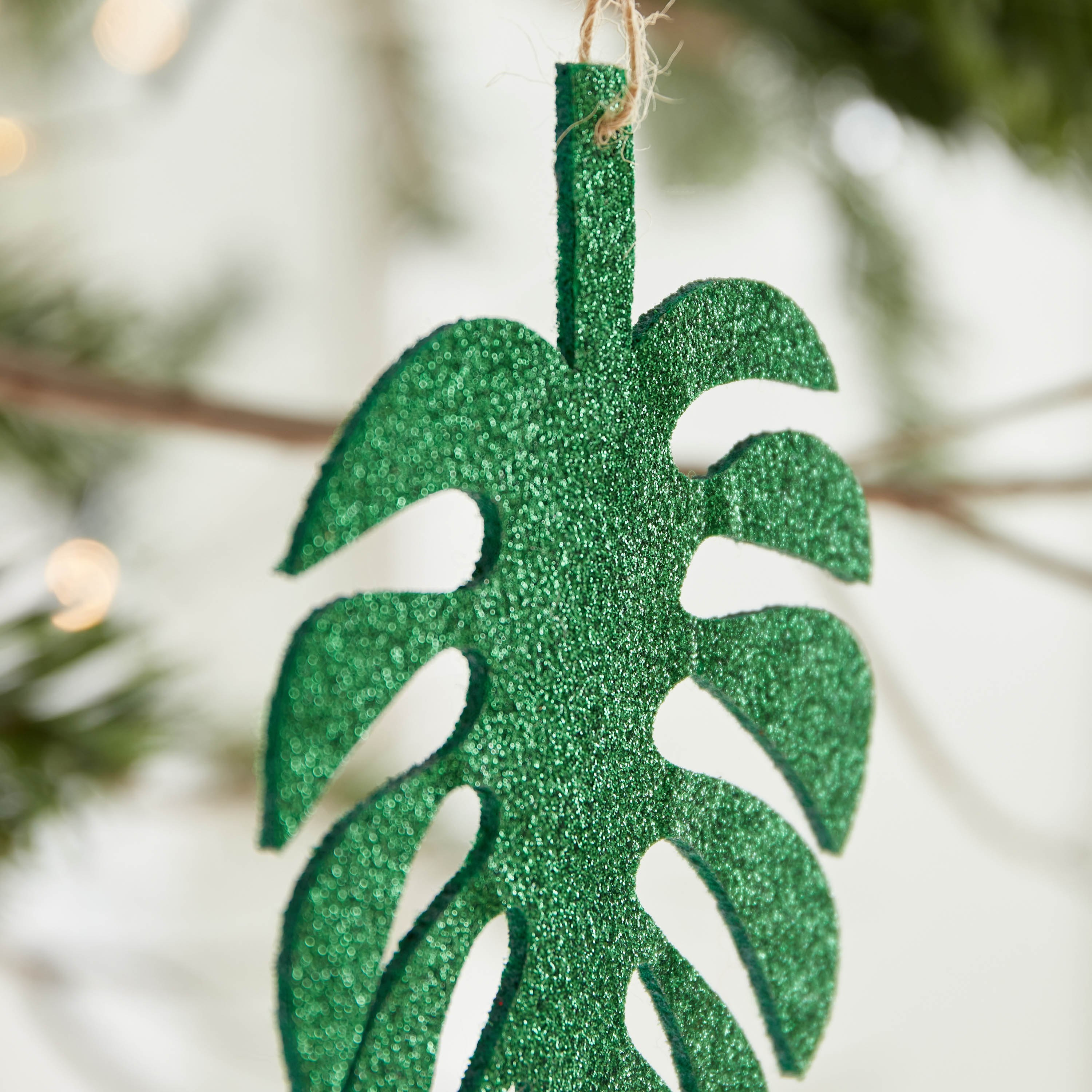 Alaska Hanging Glittered Leaf - 10 cm-hbxhomeware-hbxdecorandfurnishings-image-3