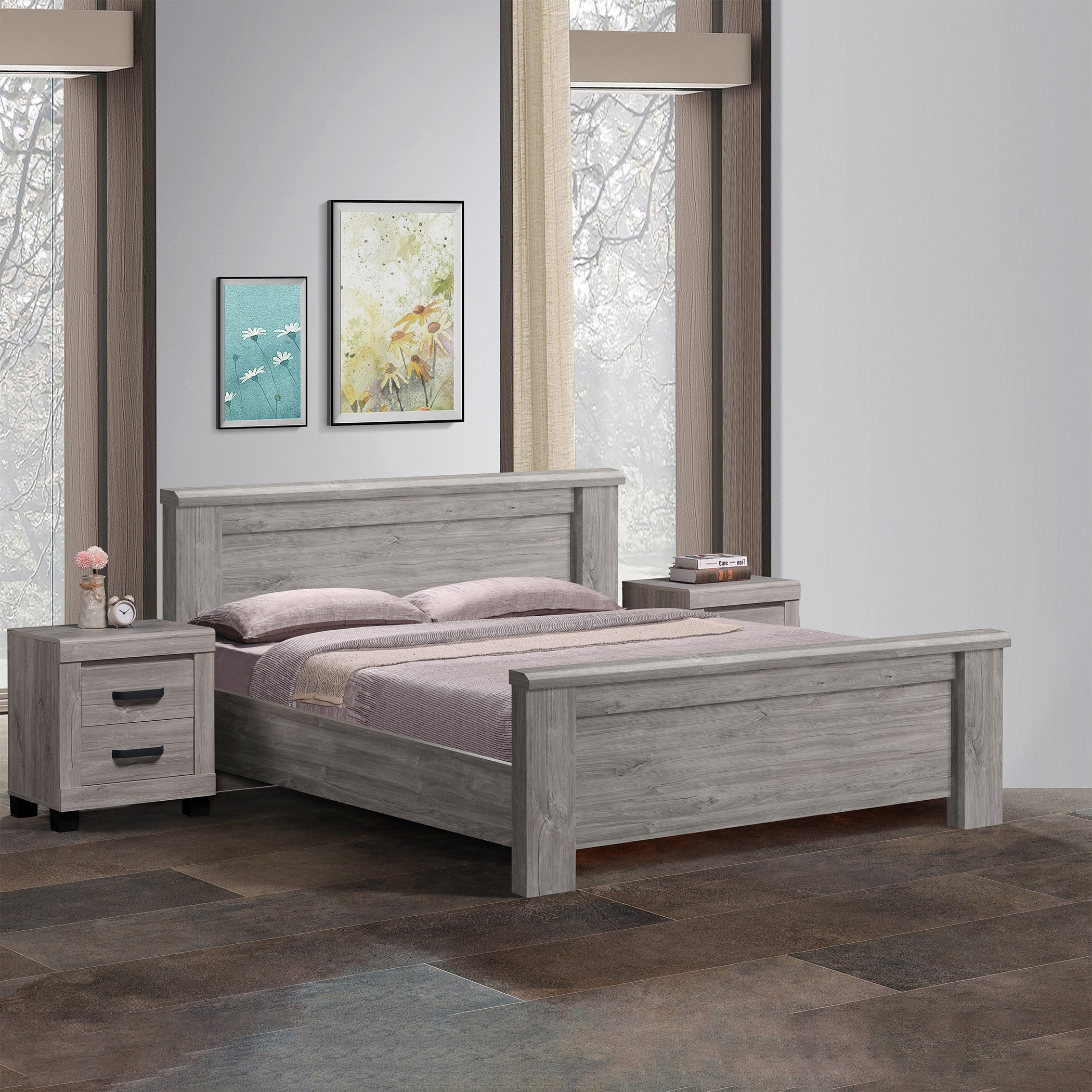 طقم غرفة نوم كينج 5 قطع من دايتونا - 180x200 سم-hbxbedroom-bedsandbedsets-bedroomsets-king-image-2