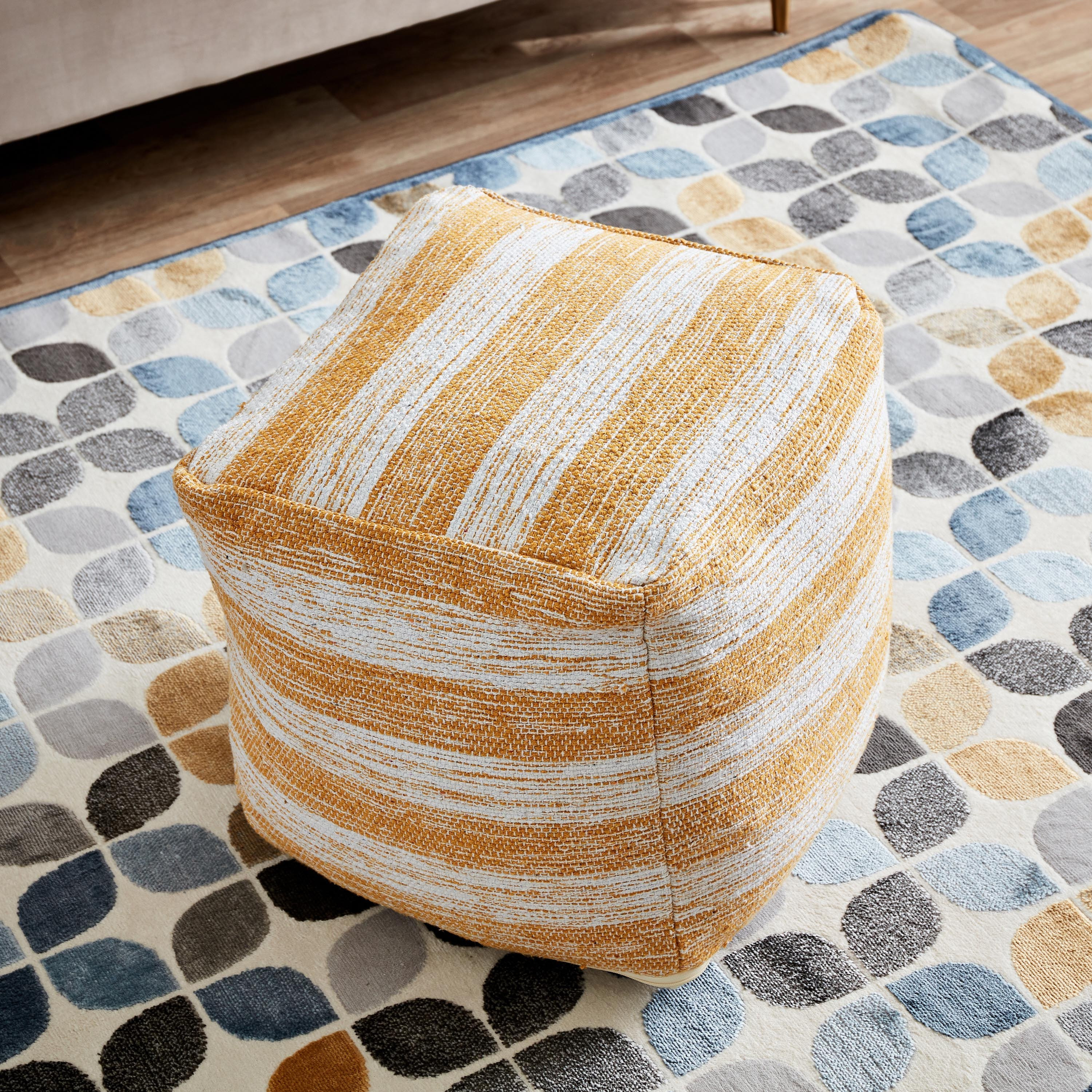 Madison Cotton Pouf - 45x45x40 cm-hbxlivingroom-sofasandarmchairs-ottomansandfootstools-image-1