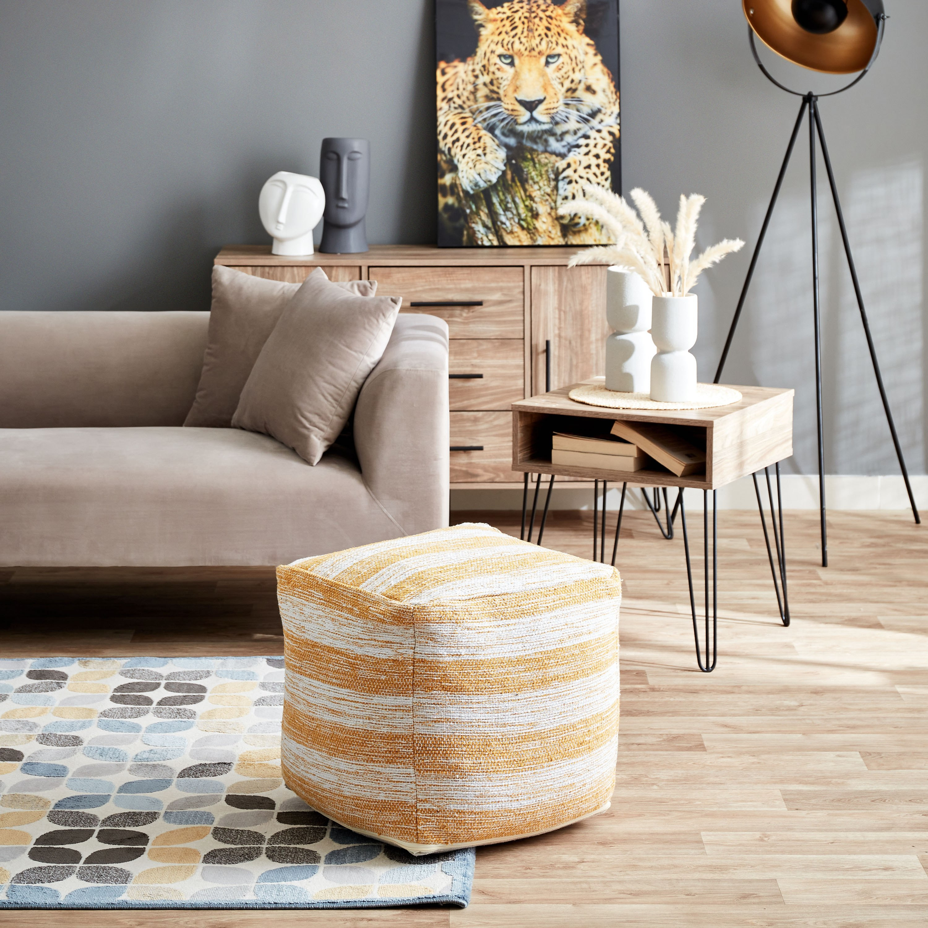 Madison Cotton Pouf - 45x45x40 cm-hbxlivingroom-sofasandarmchairs-ottomansandfootstools-image-4