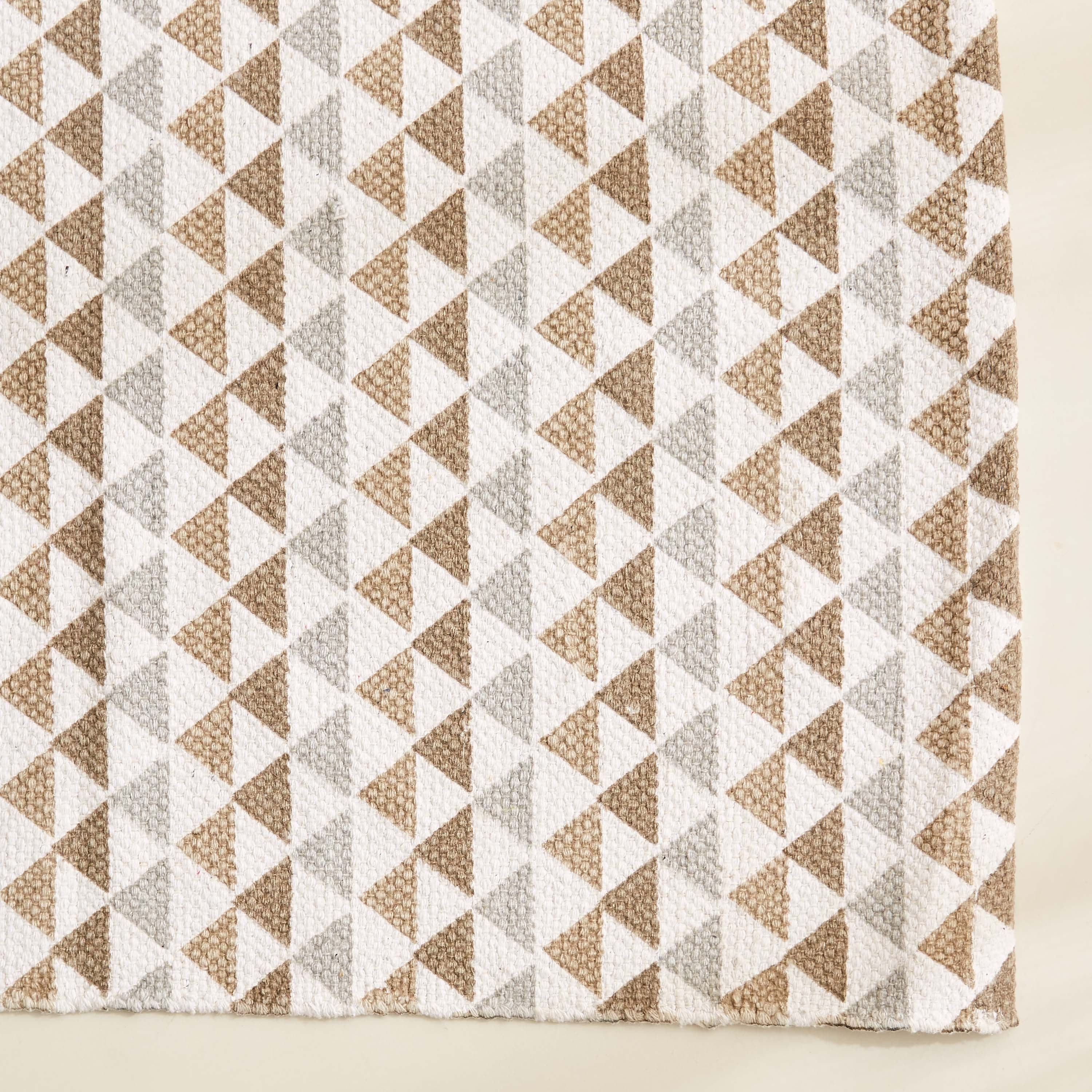 Oliver Triangles Cotton Dhurrie - 80x150 cm-hbxdecorandfurnishings-floorcoverings-rugs-image-2