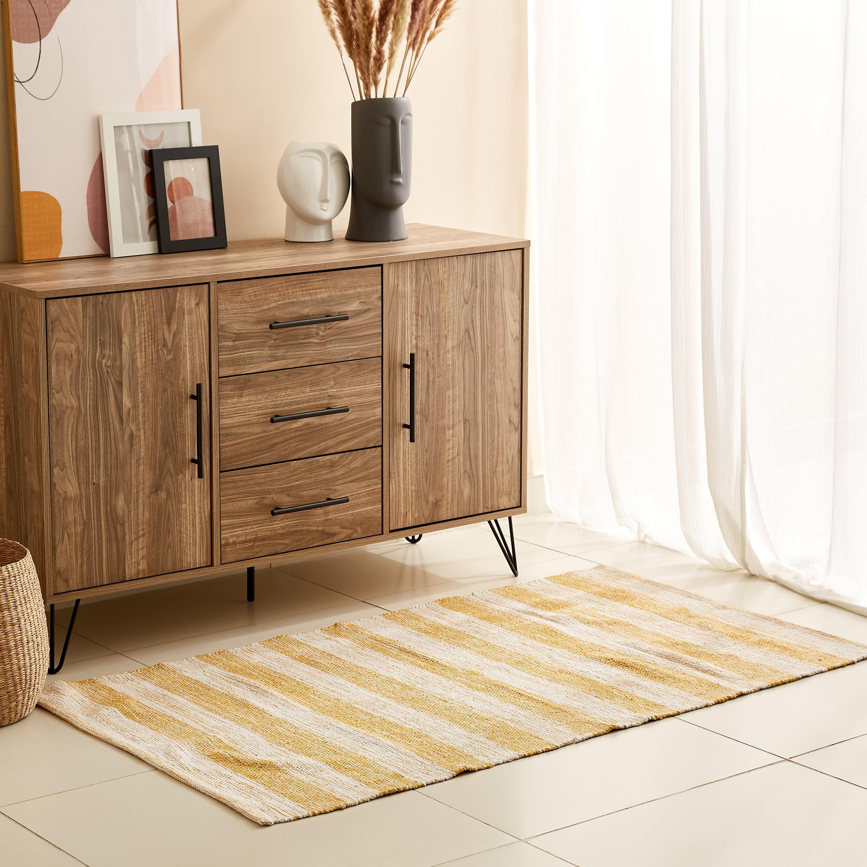 سجادة دوري قطن مخططة من ماديسون - 80x150  سم-hbxdecorandfurnishings-floorcoverings-rugs-image-1