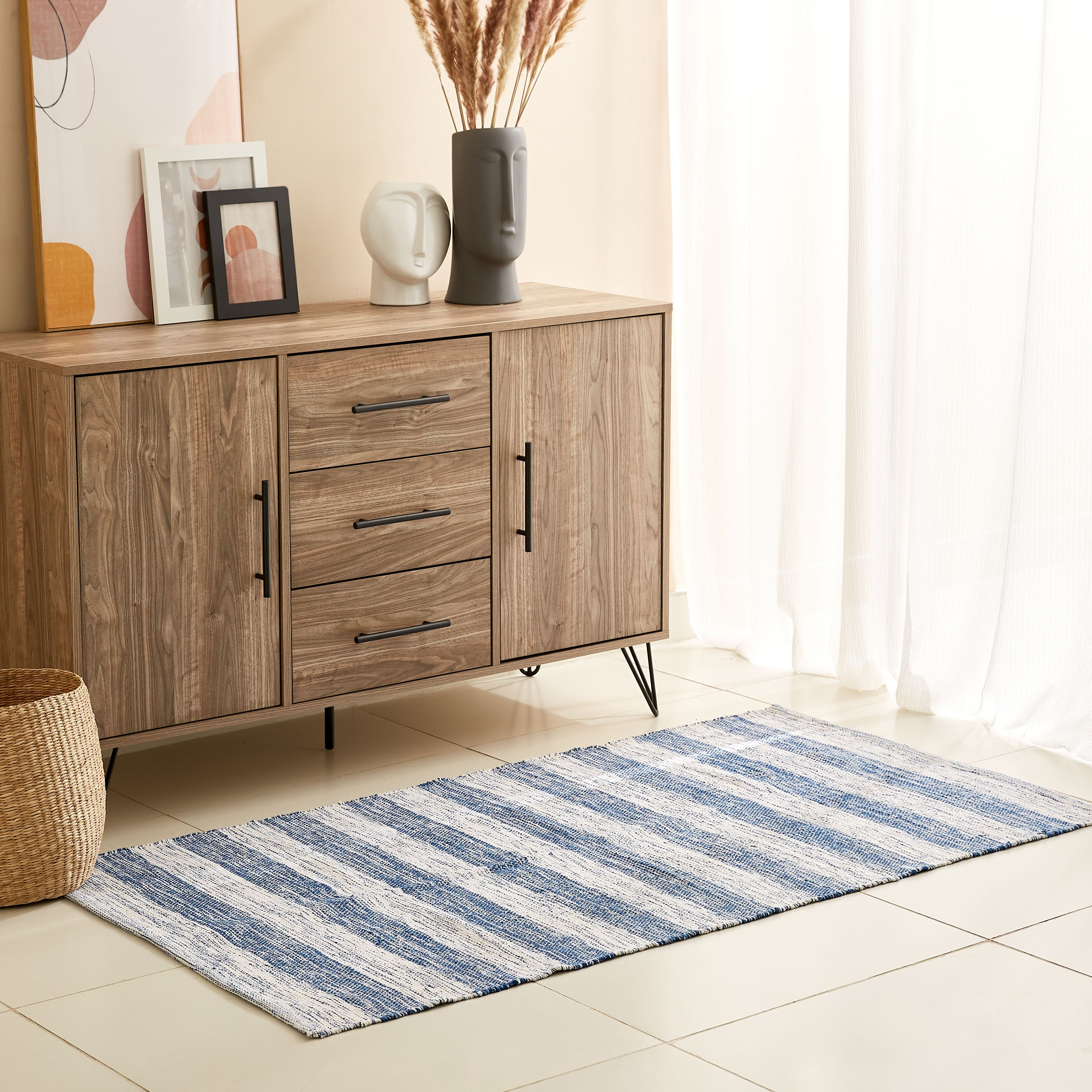 سجادة دوري قطن مخططة من ماديسون - 80x150  سم-hbxdecorandfurnishings-floorcoverings-rugs-image-1