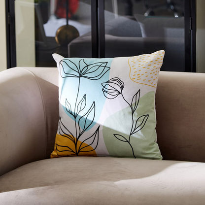Nova Abstract Floral Print Cushion Cover - 40x40 cms