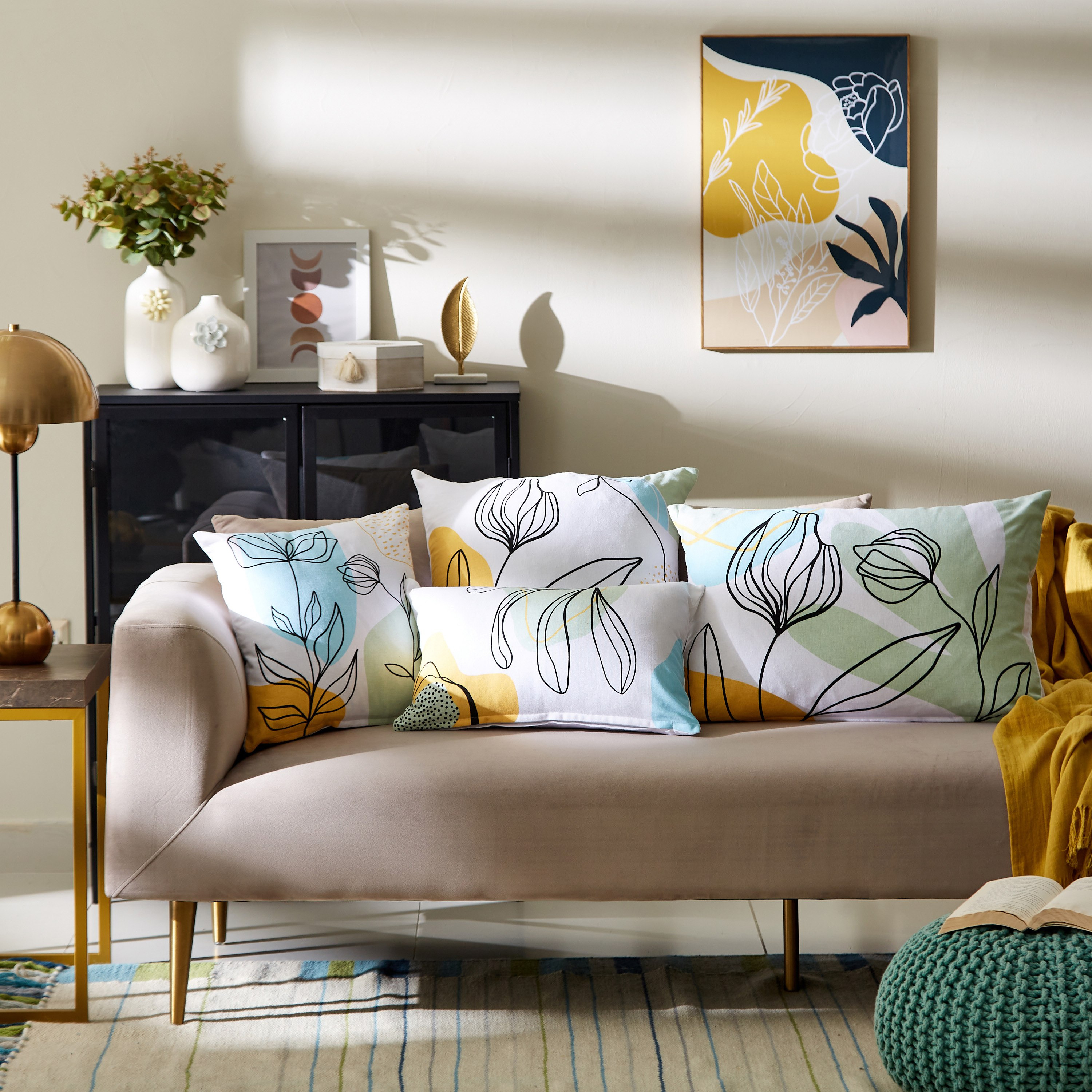 غطاء وسادة بطبعات زهرية تجريدية من نوفا - 40x65 سم-hbxhomeware-cushionsandcovers-cushioncovers-image-4