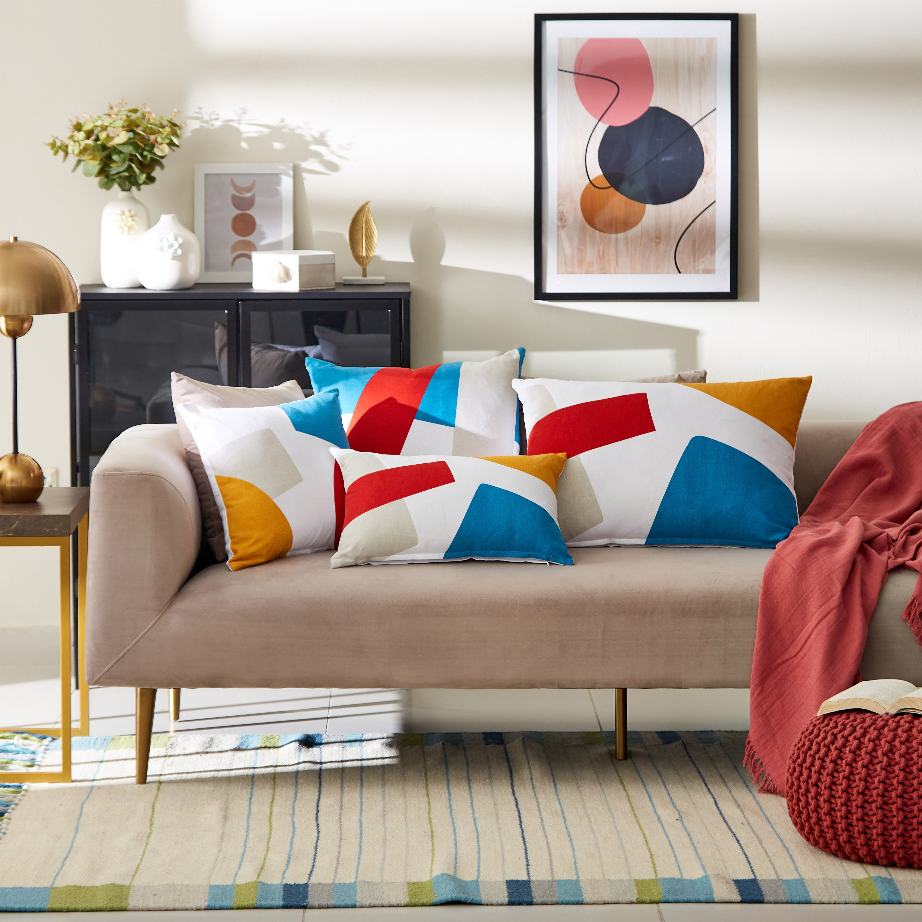 Colour block hot sale cushions