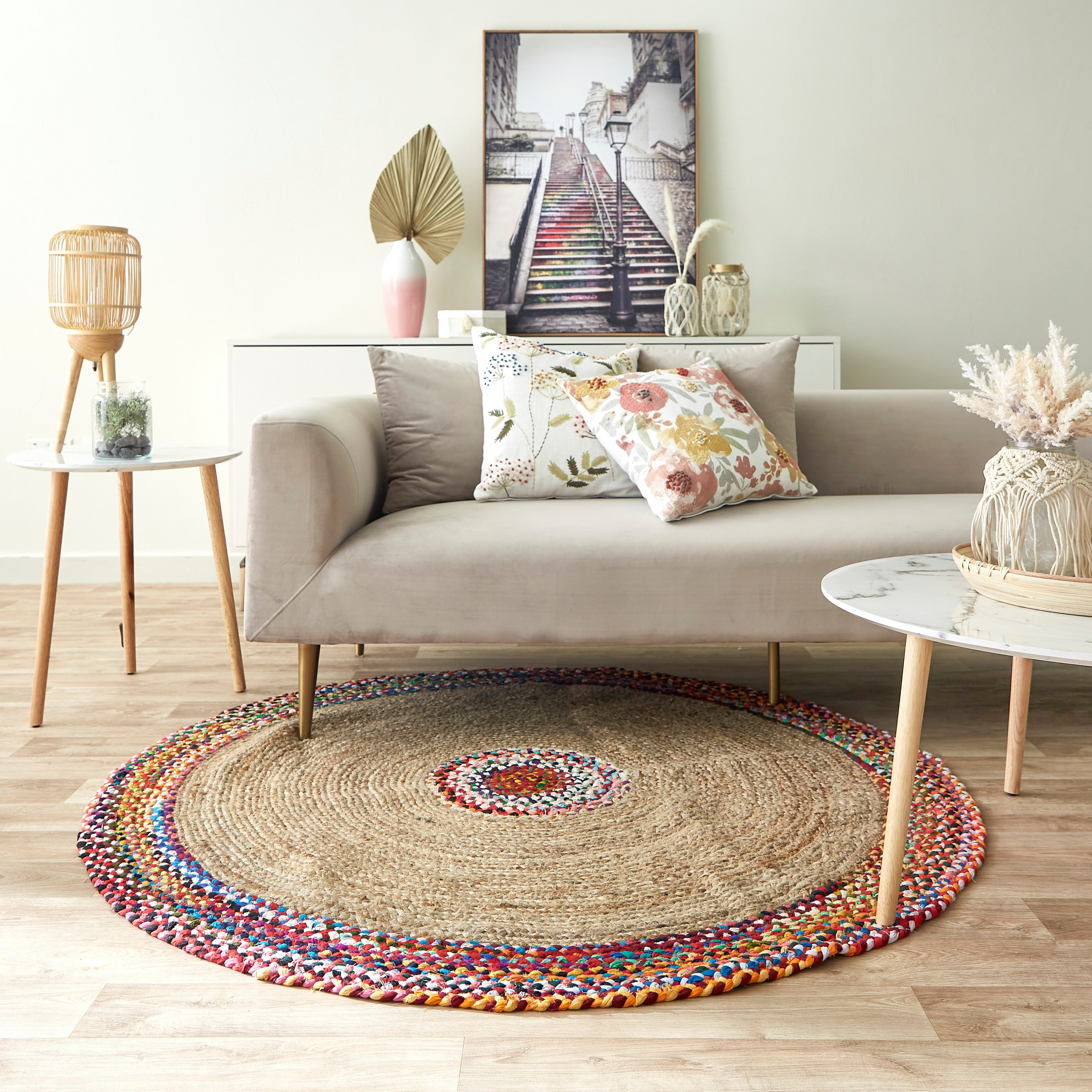 سجادة جوت مستديرة مصنوعة يدويا من بوهو بيلا - 150 سم-hbxdecorandfurnishings-floorcoverings-rugs-image-5