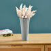 Sapphire Ceramic Bloom Flower Ribbed Large Vase - 12x12x25.5 cm-Vases-thumbnailMobile-0