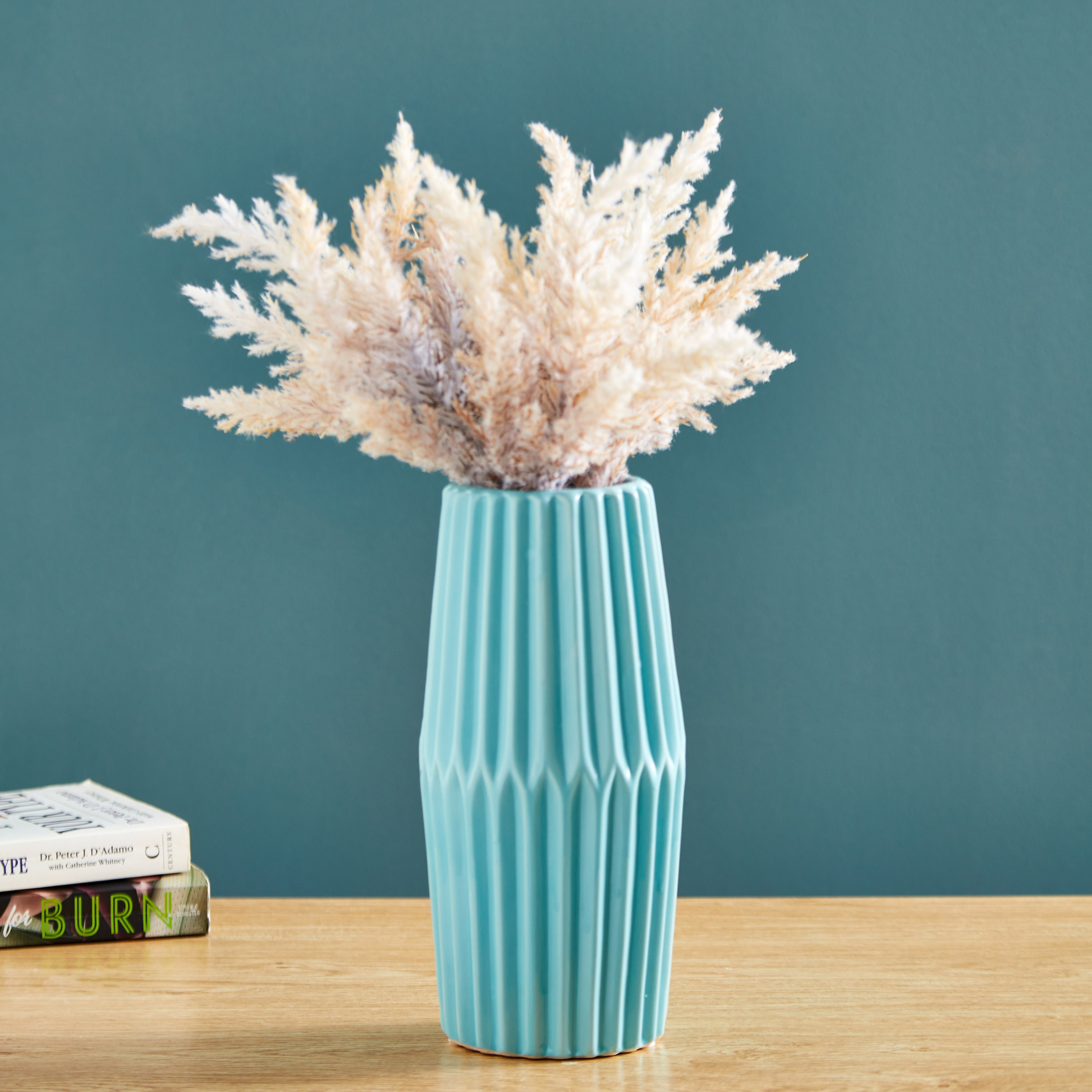 مزهرية سيراميك كبيرة من سافير - 12x12x25 سم-hbxbedroom-decorandaccessories-vases-image-1