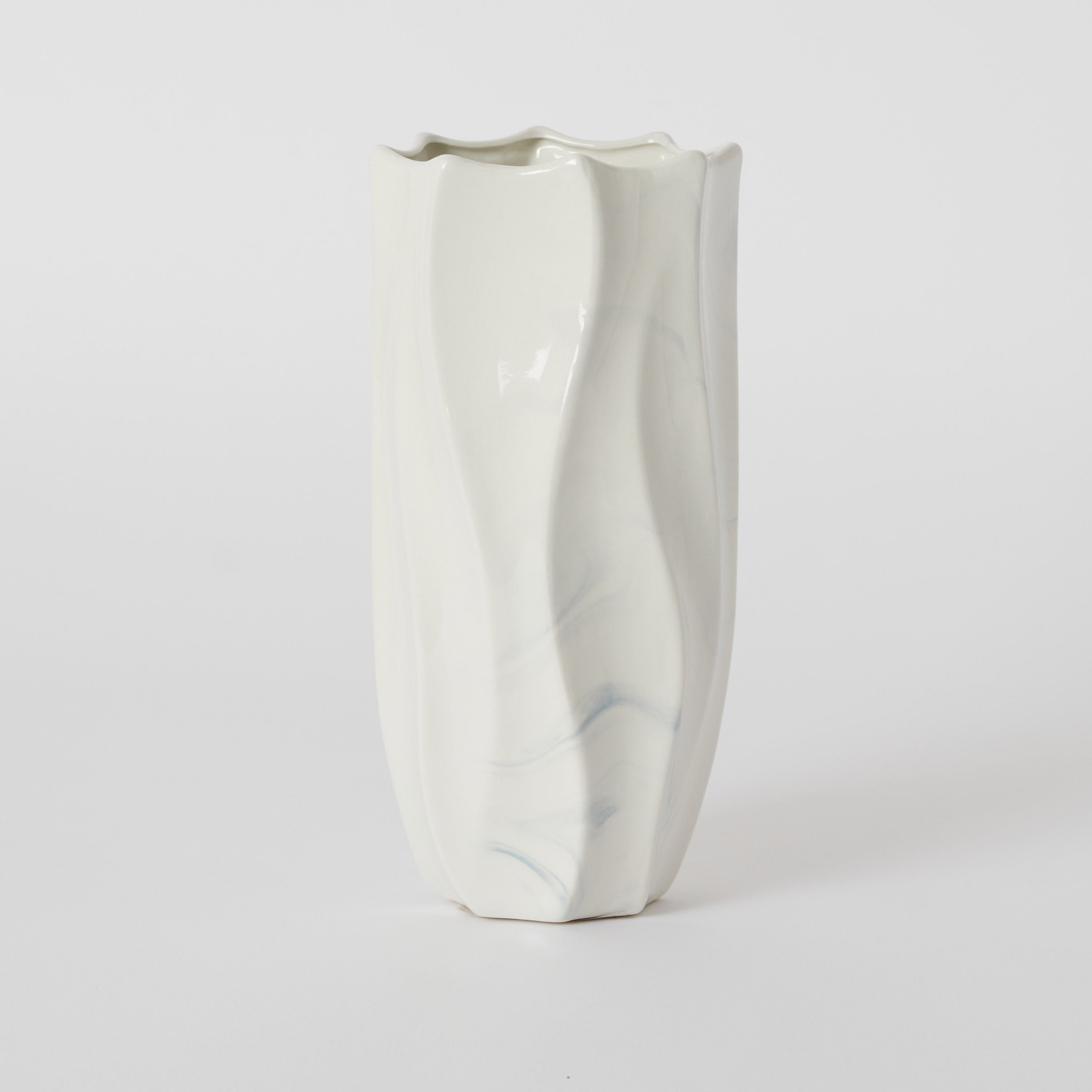 Sapphire Ceramic Organic Marbling Small Vase - 12.5x12.5x27 cm-hbxbedroom-decorandaccessories-vases-image-5