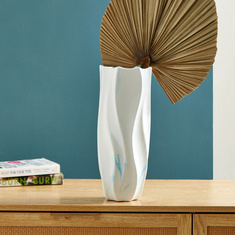Sapphire Ceramic Organic Marbling Large Vase - 14x14x34 cms