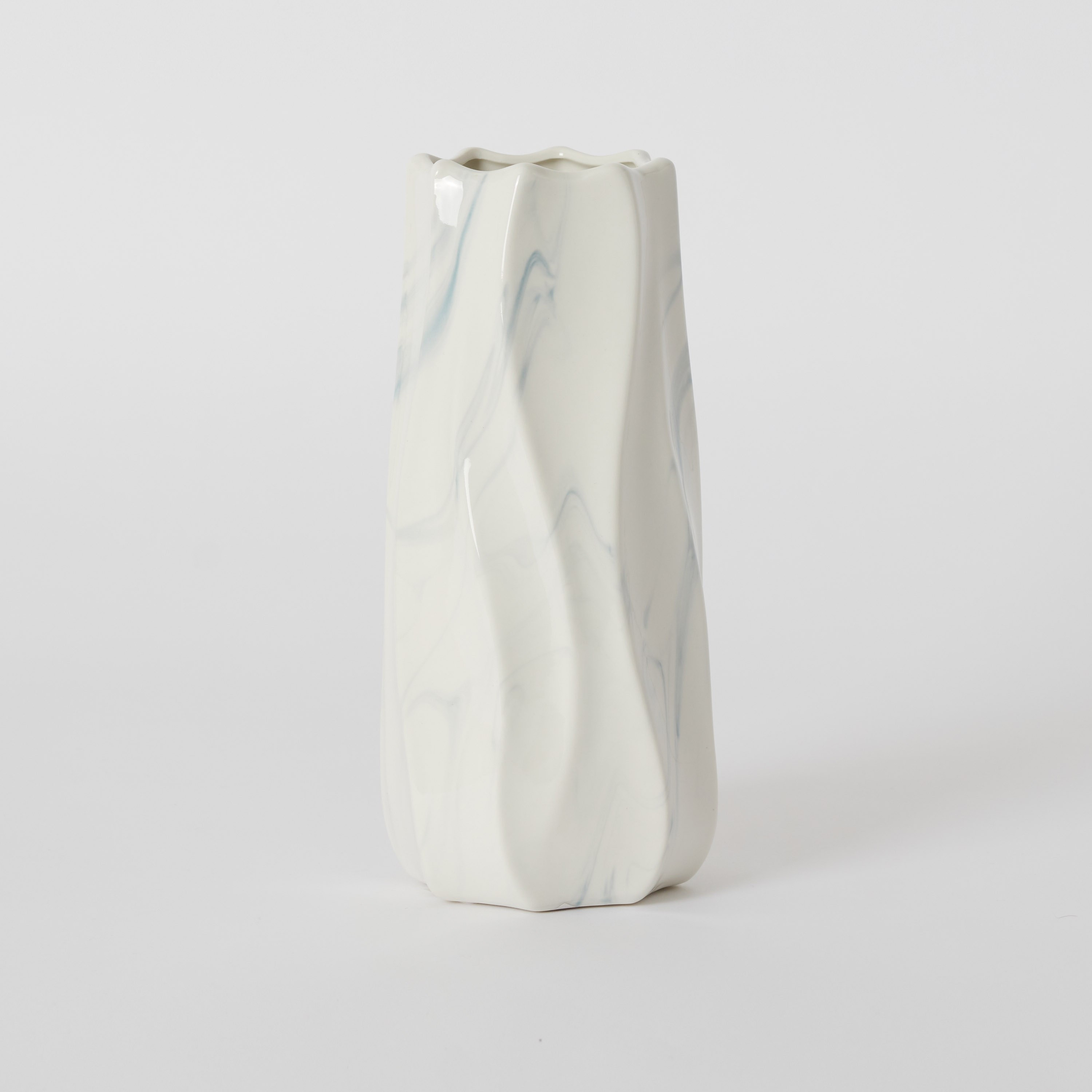 Sapphire Ceramic Organic Marbling Small Vase - 12.5x12.5x27 cm-hbxbedroom-decorandaccessories-vases-image-5
