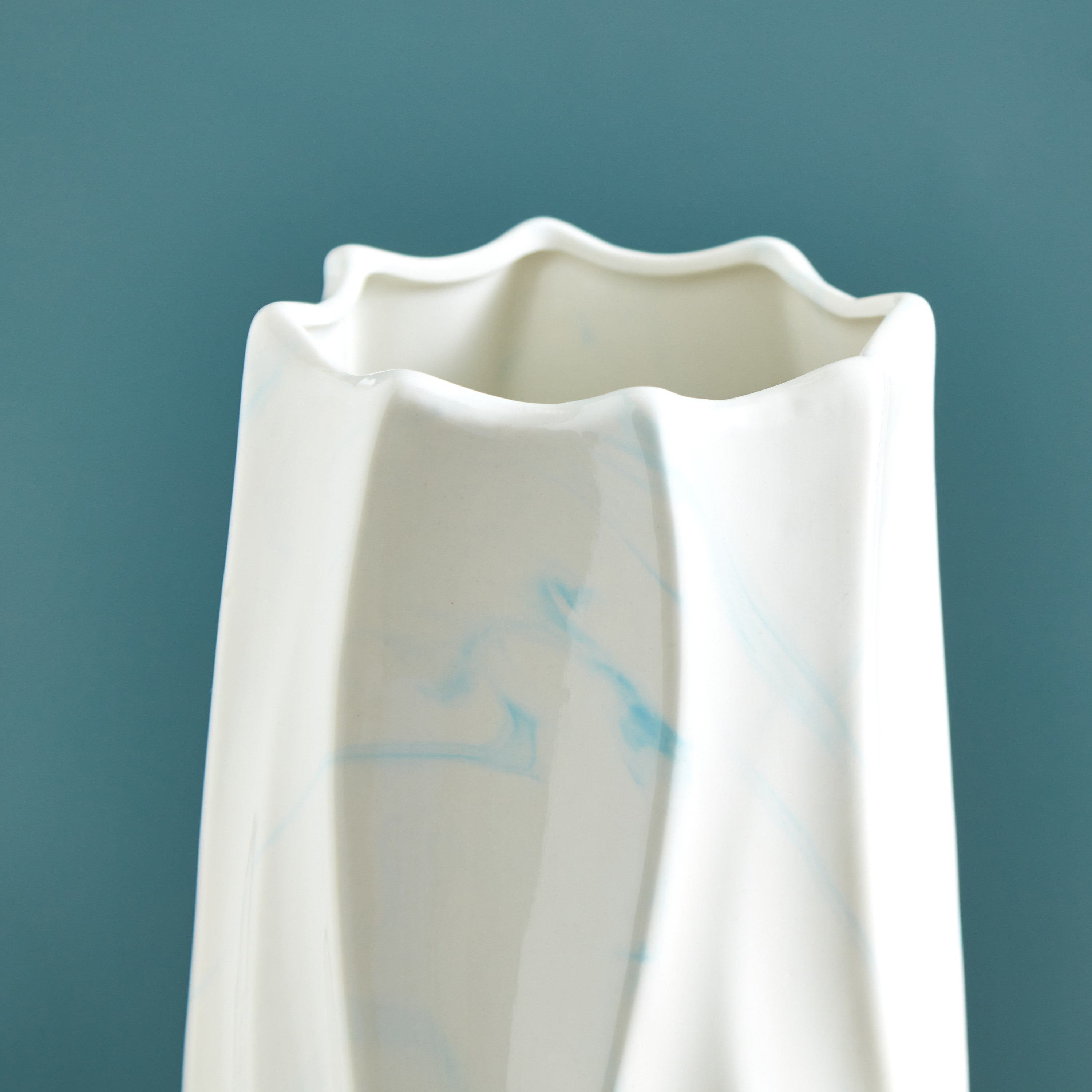 Sapphire Ceramic Organic Marbling Vase - 13.5x13.5x34 cm-hbxbedroom-decorandaccessories-vases-image-3