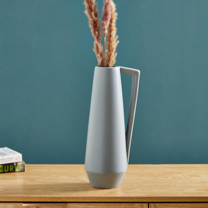 Sapphire Ceramic Conical Large Vase with Handle - 15.5x13x35.5 cms